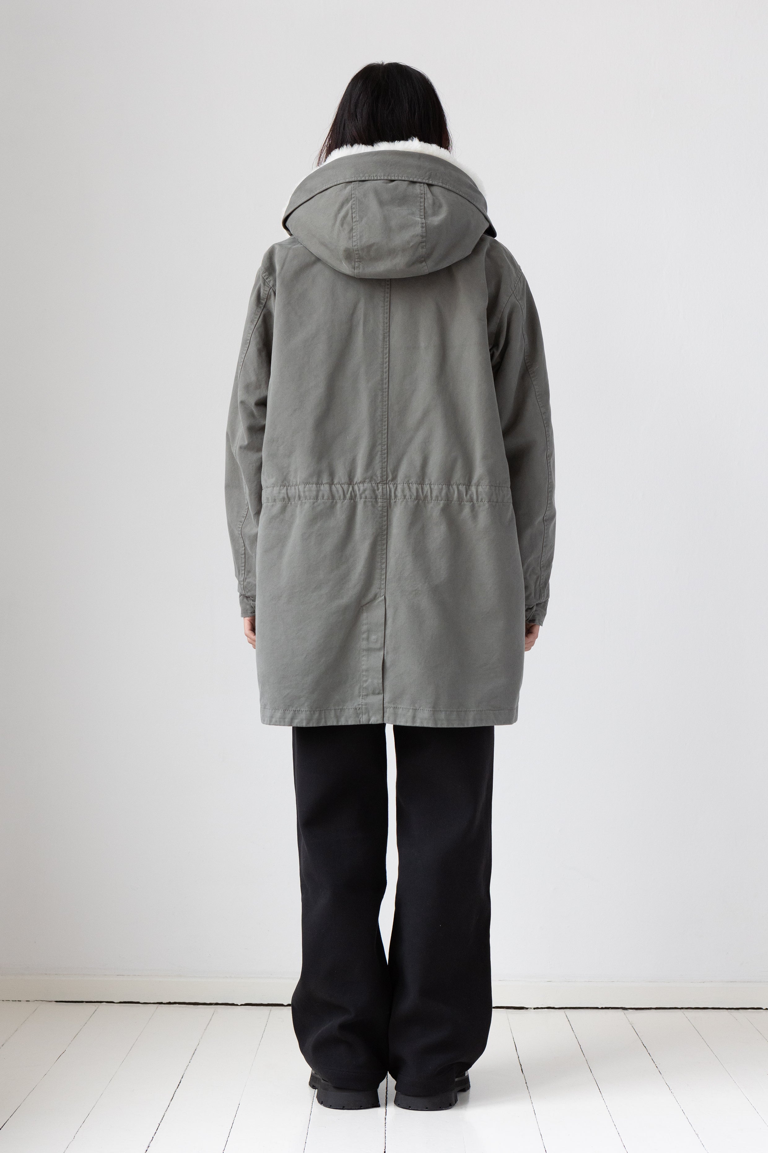 COTTON PARKA ILU WITH SHEARLING