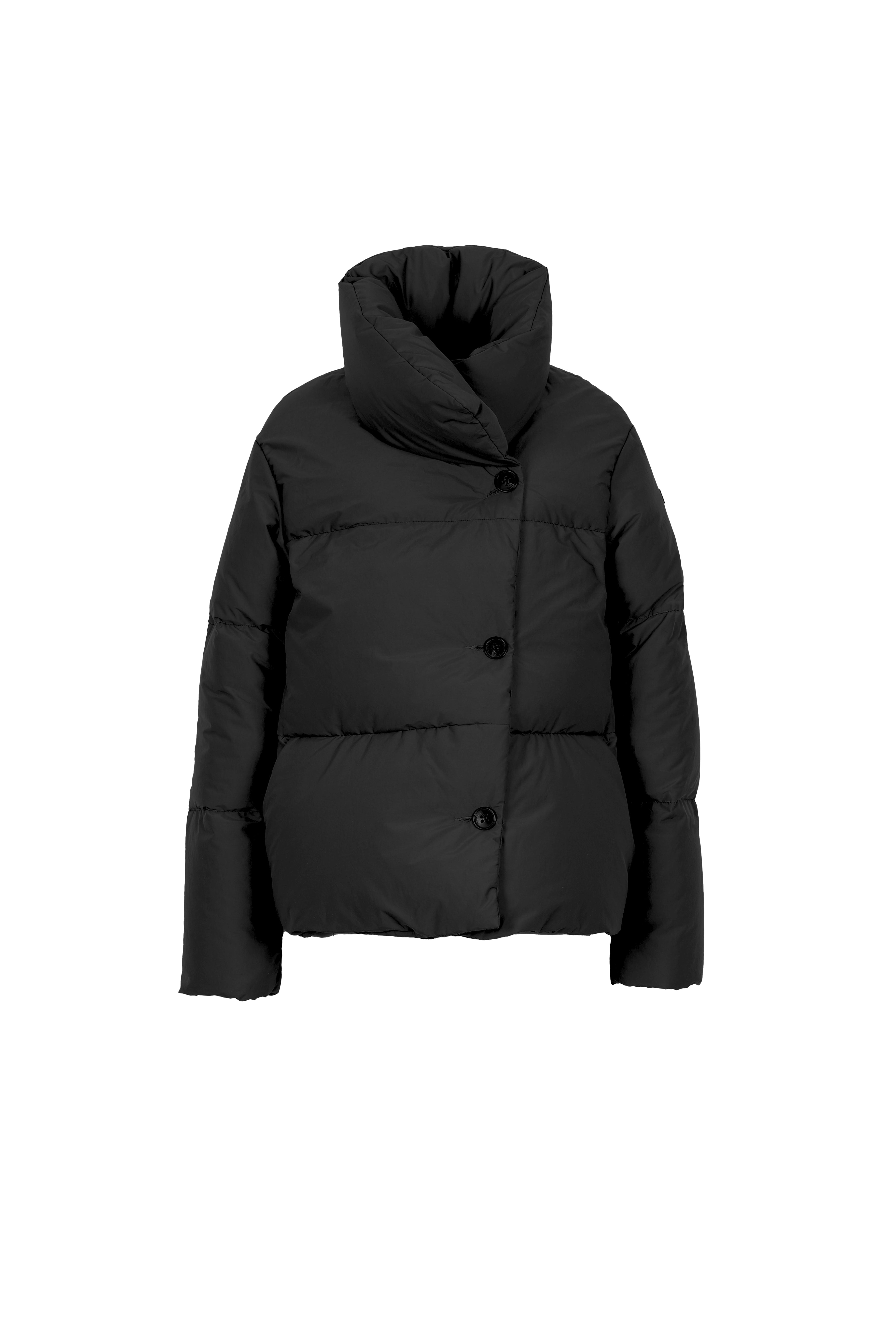 cropped Lempelius down jacket with warming high collar