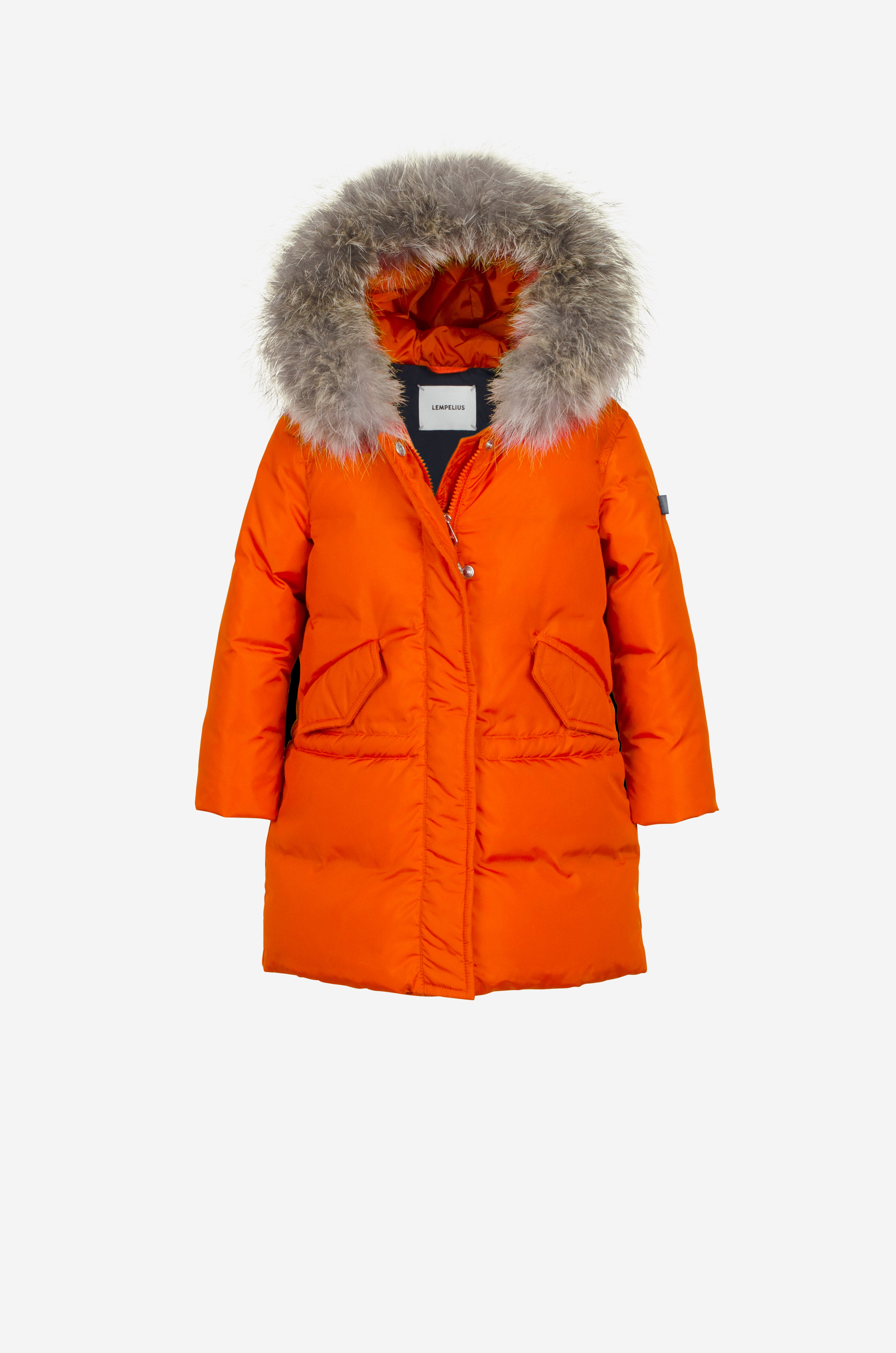 Girls Lempelius down coat with fur in orange