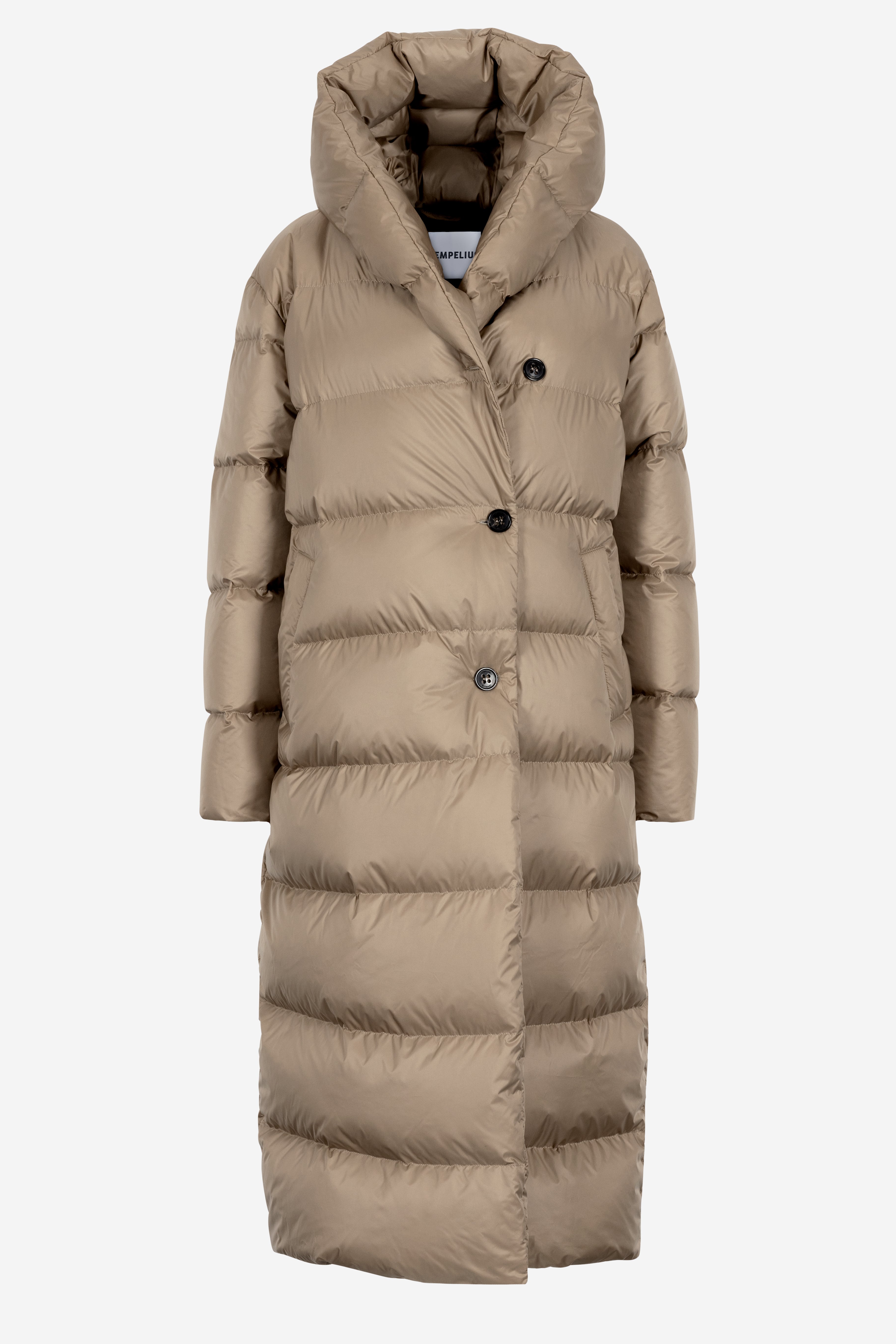 Long Lempelius Wrap down coat with slim silhouette