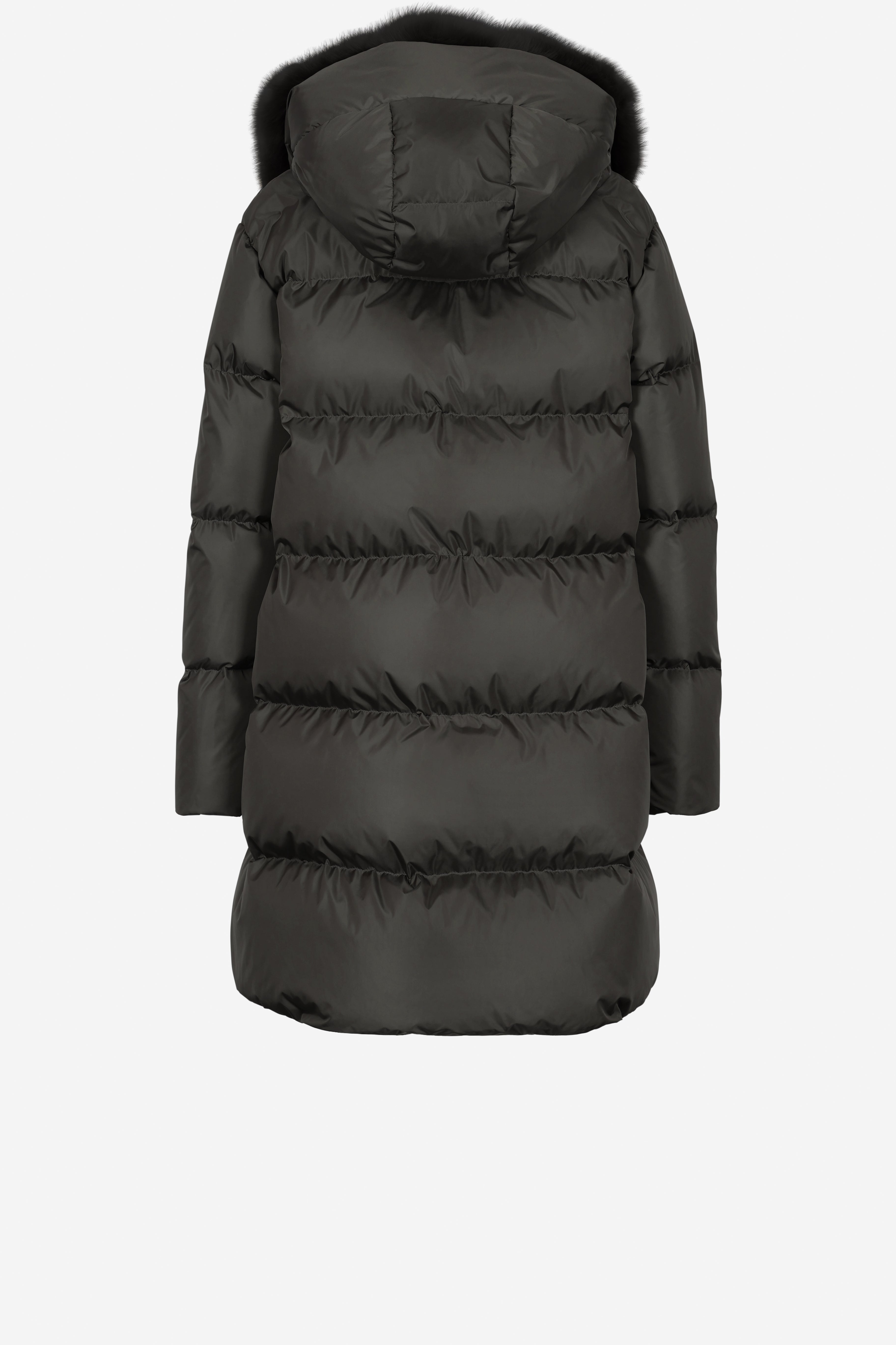 Minimal Lempelius down coat with faux fur