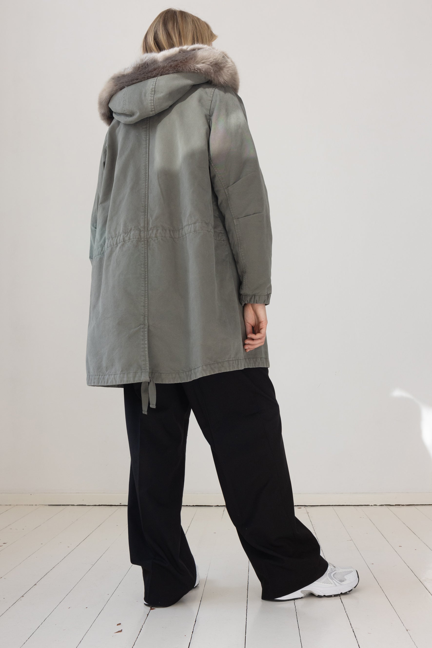 Flared Lempelius cotton Parka with faux fur lining