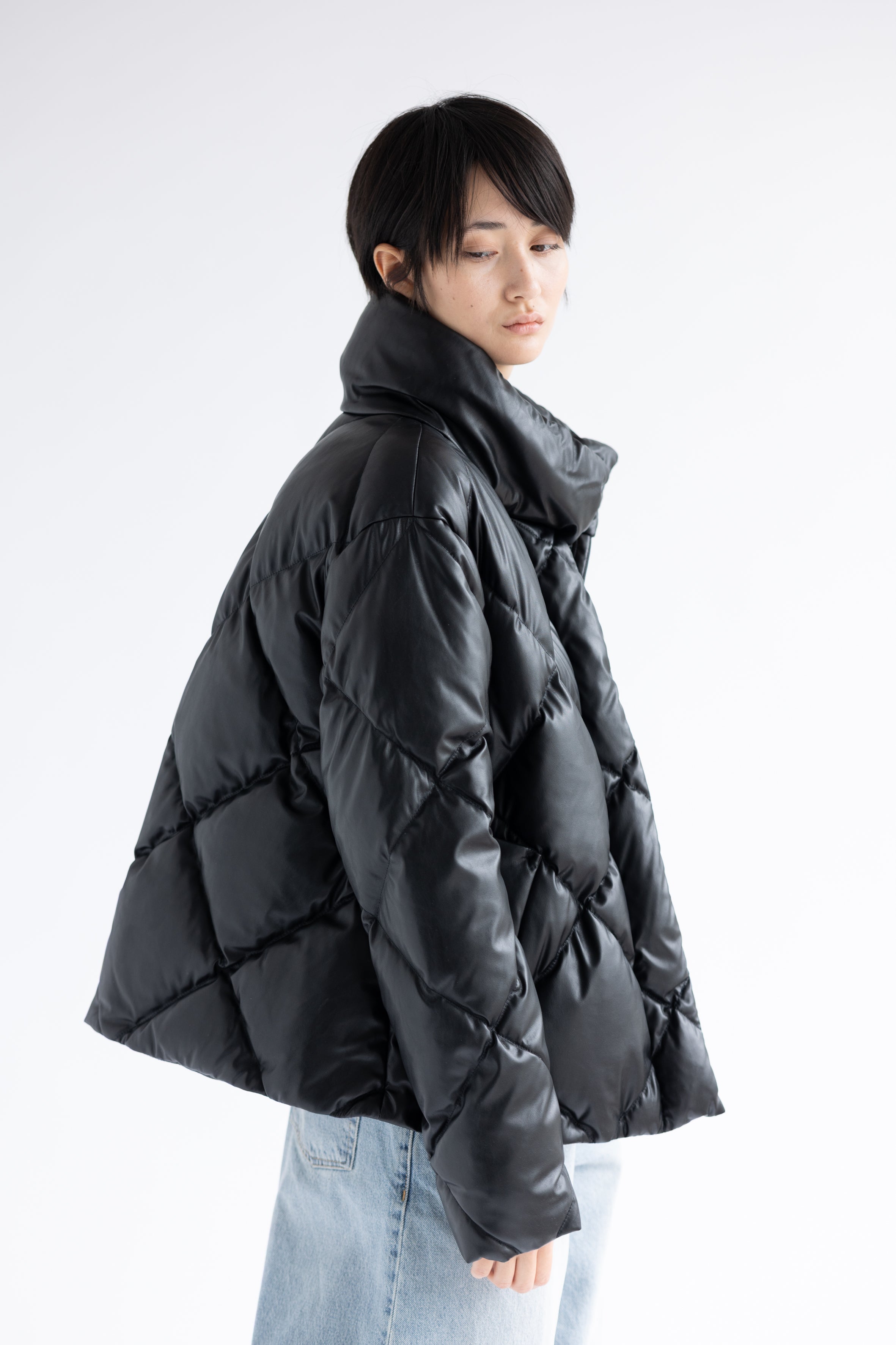 VEGAN LEATHER QUILT JACKET GIA SSW
