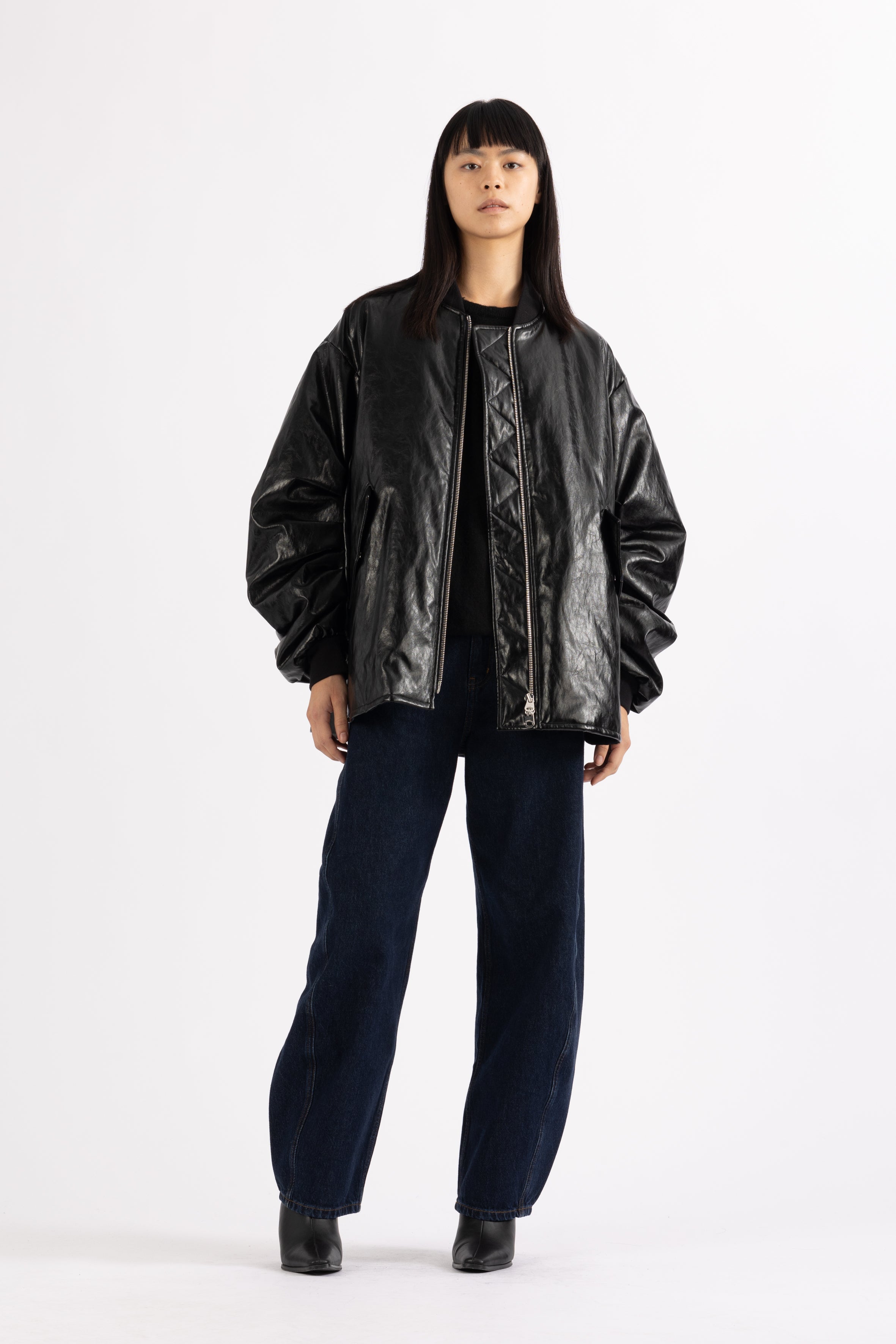 LEMPELIUS padded lightweight bomber jacket in black