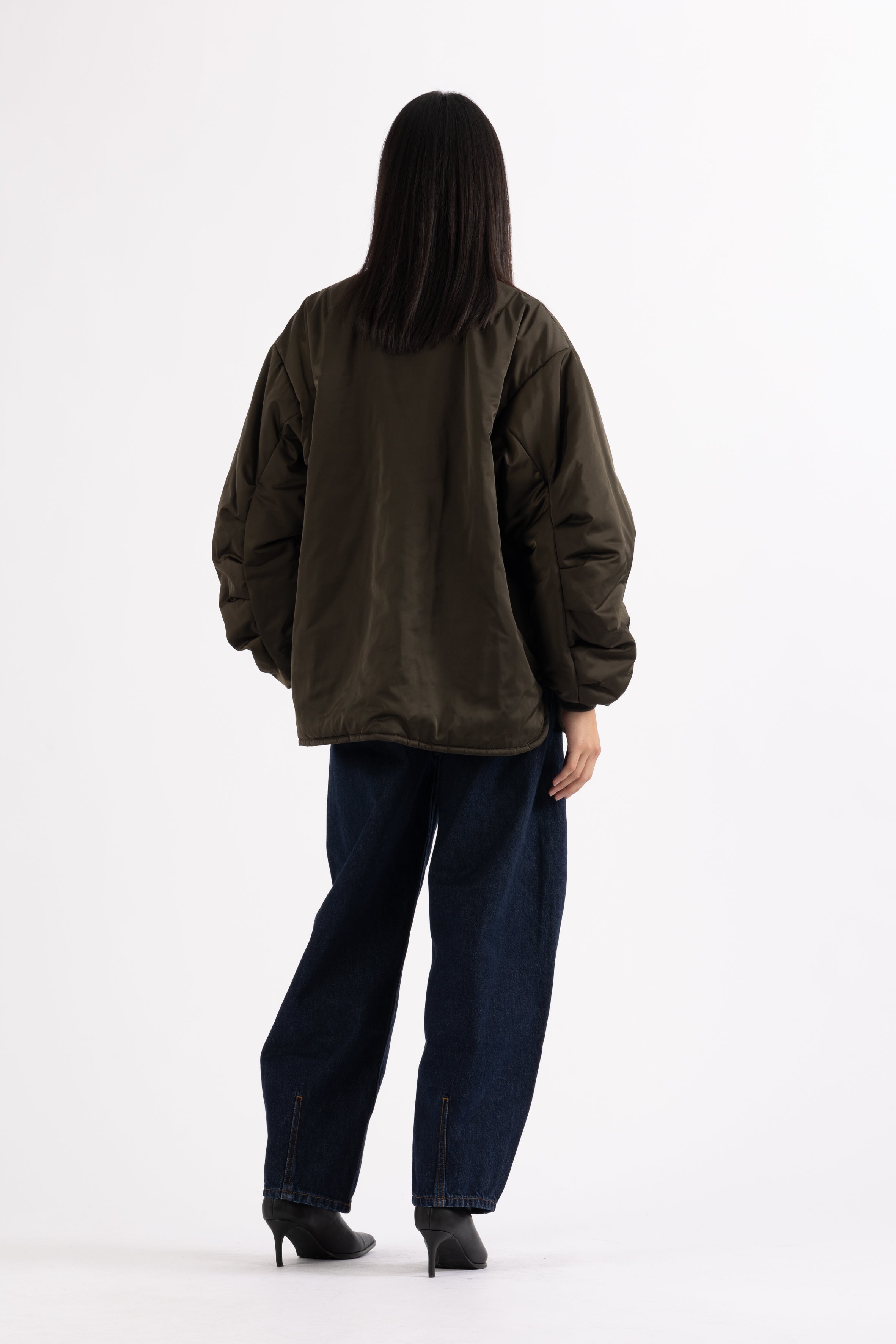 LEMPELIUS padded lightweight bomber jacket in dark olive