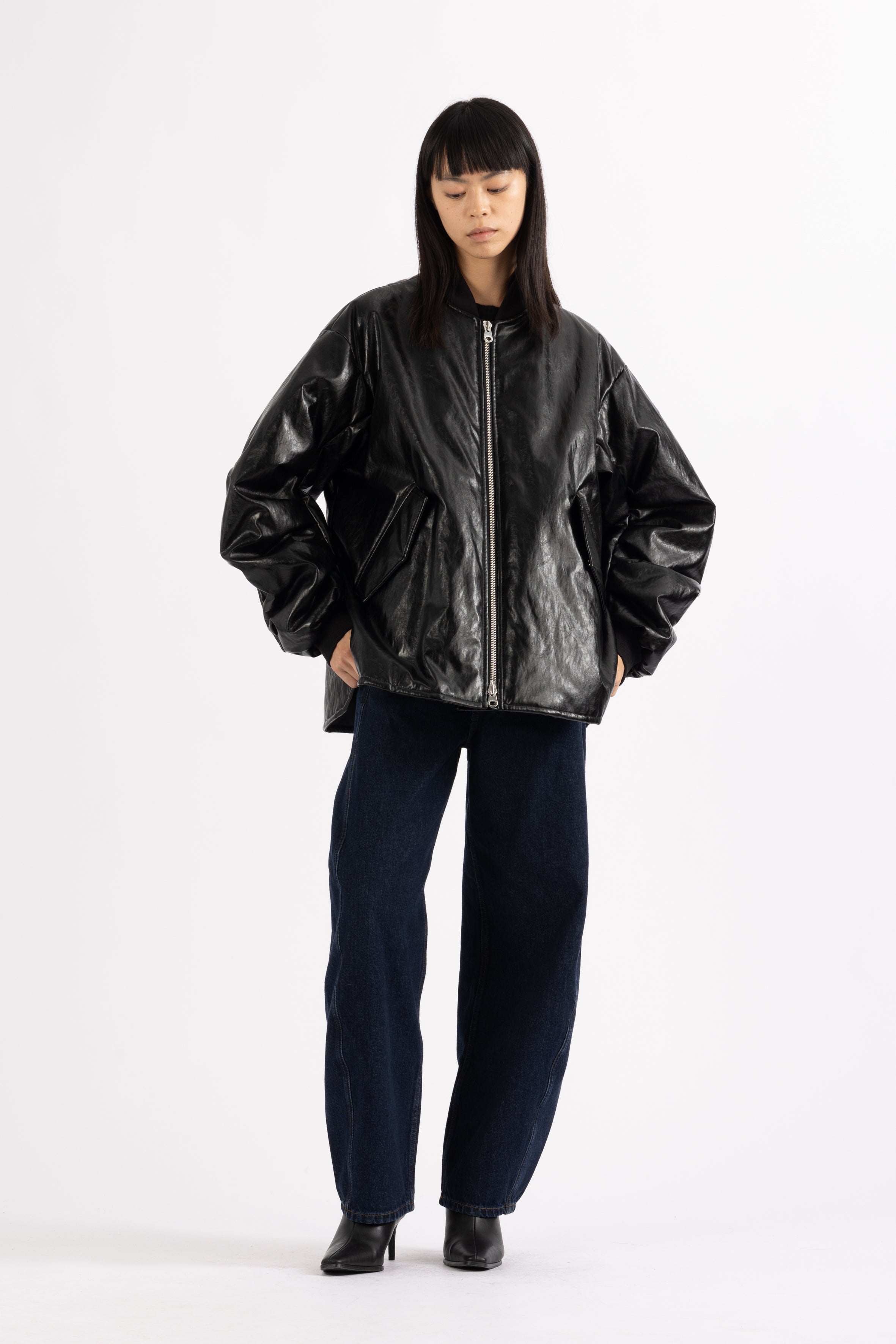 LEMPELIUS padded lightweight bomber jacket in black