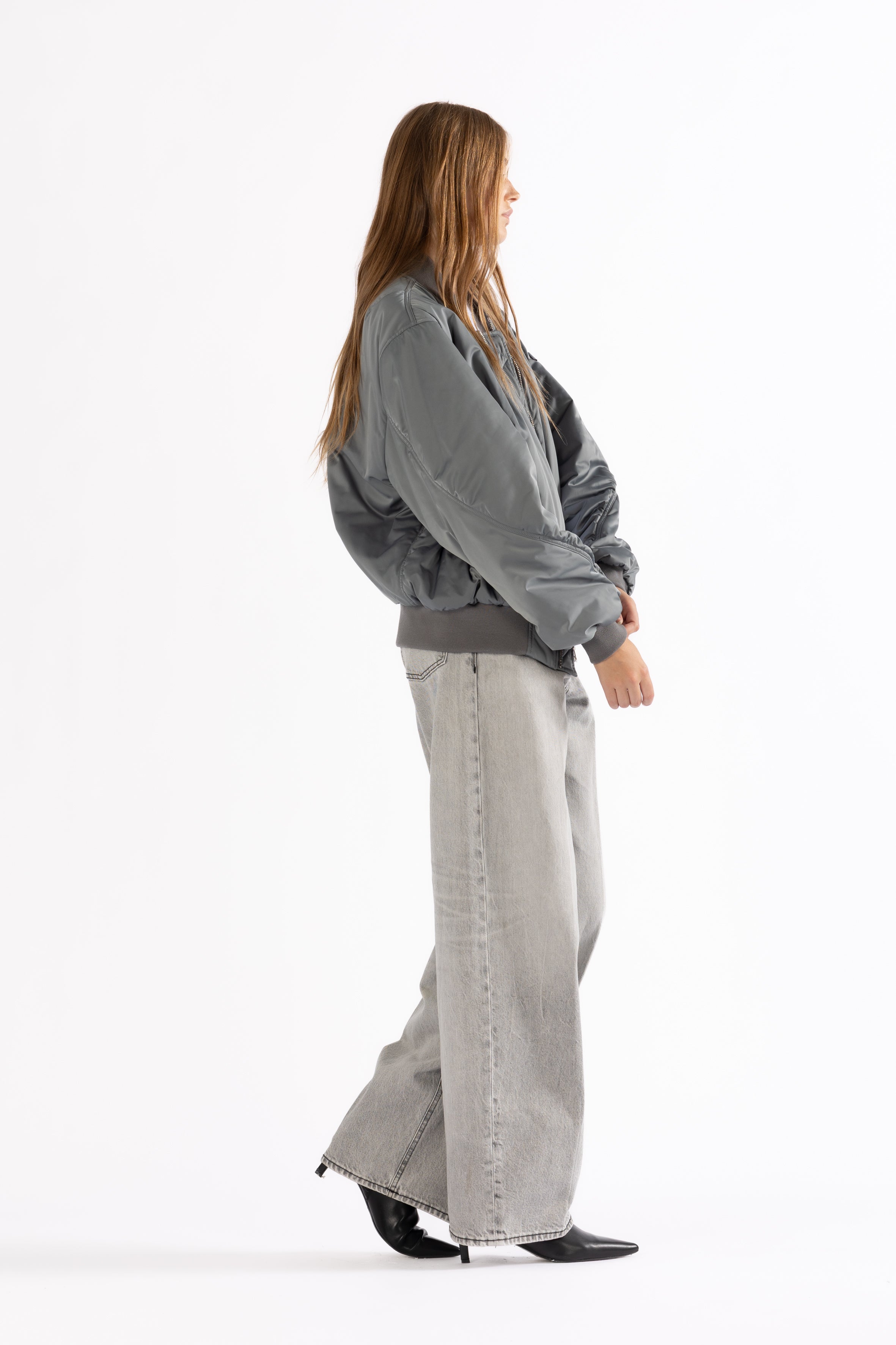 padded lightweight bomber jacket in sterling