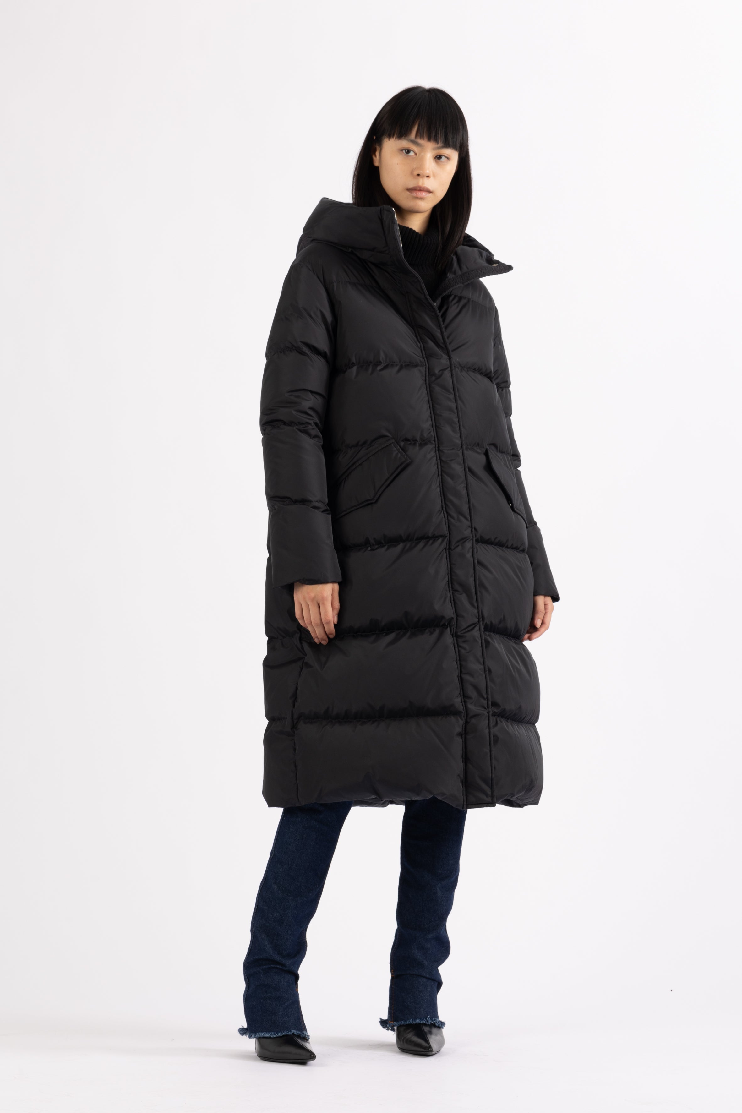 Black duck down coat on sale