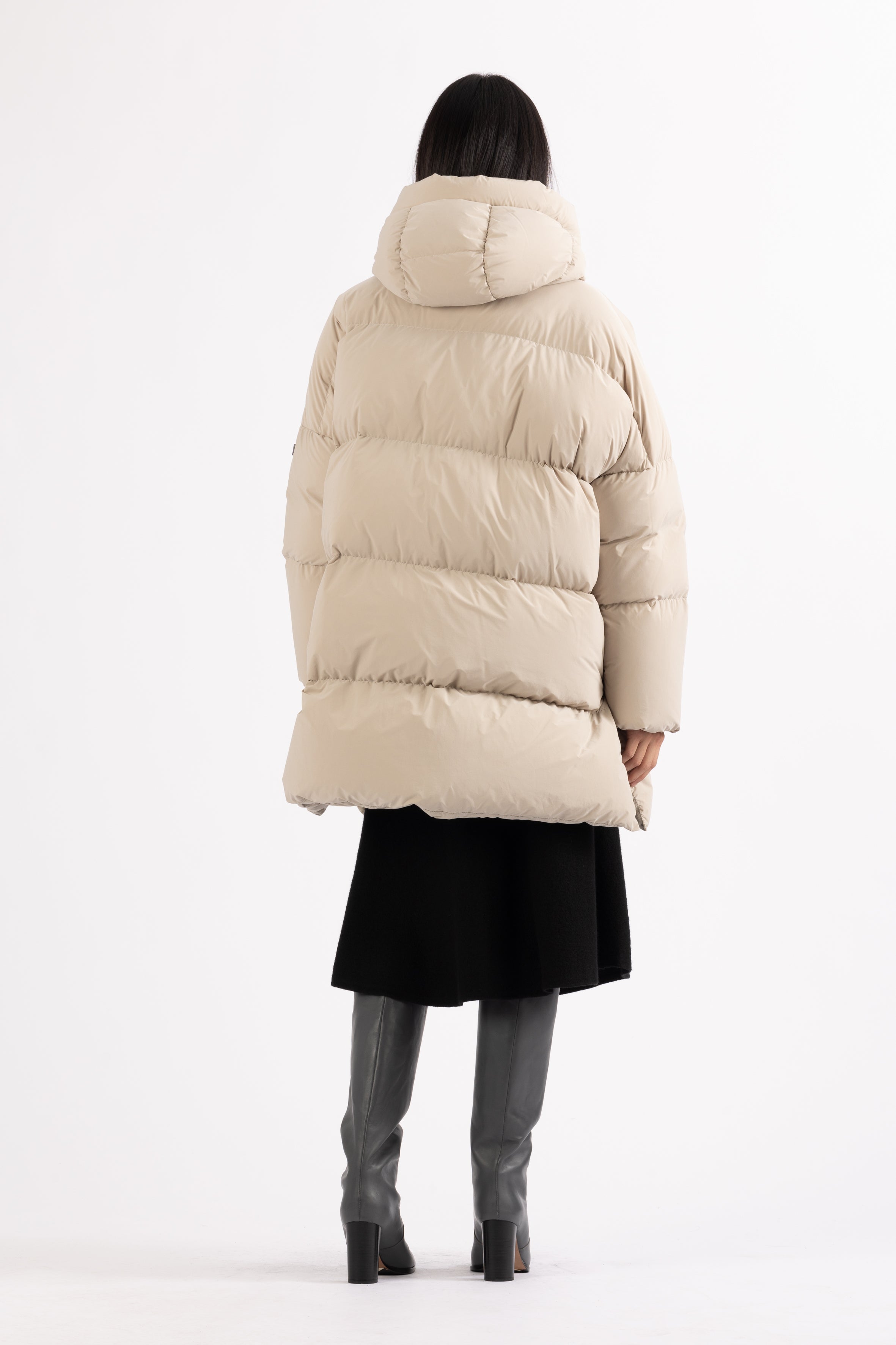 LEMPELIUS oversized goose down parka in chalk