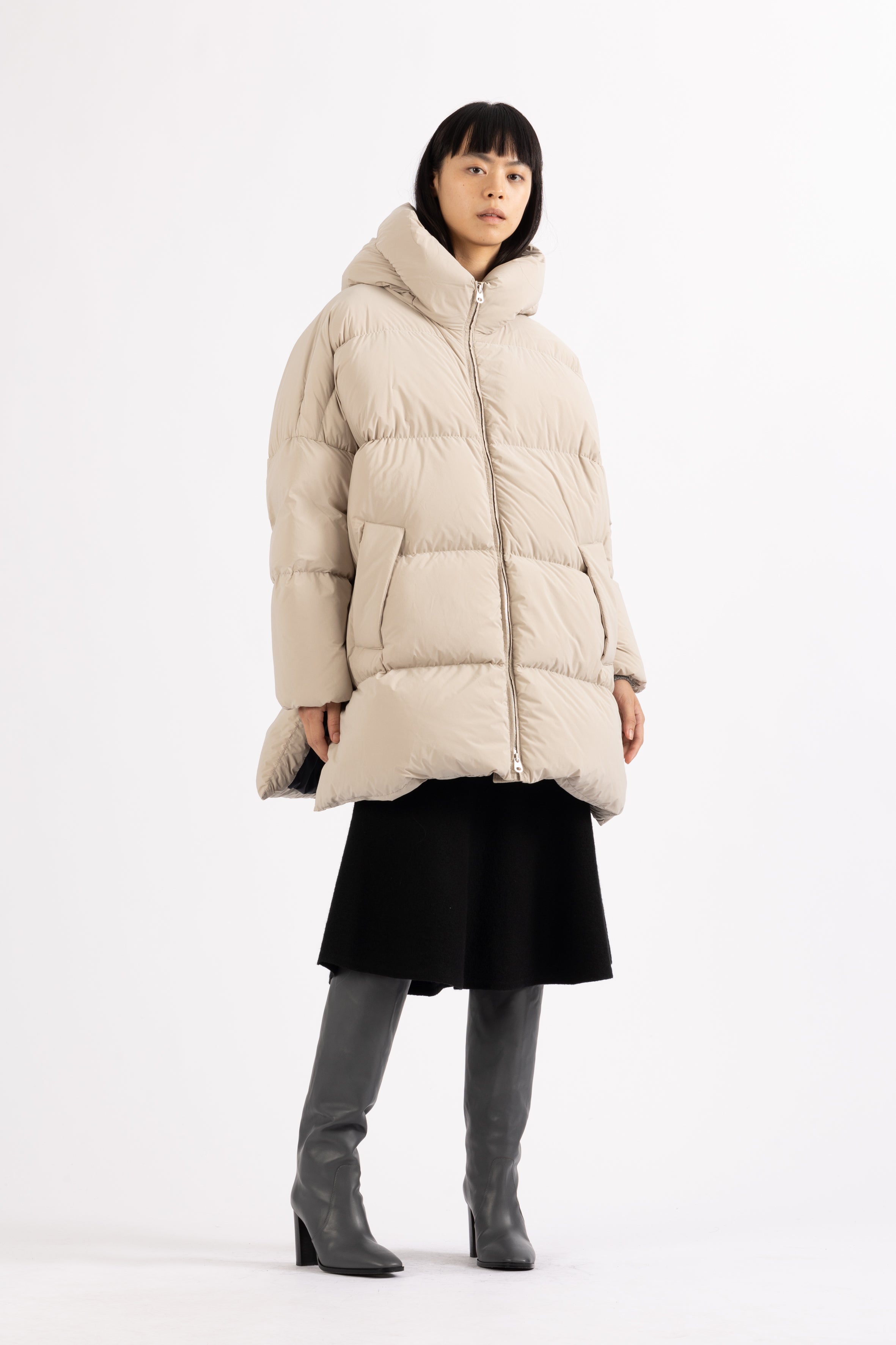 LEMPELIUS oversized goose down parka in chalk