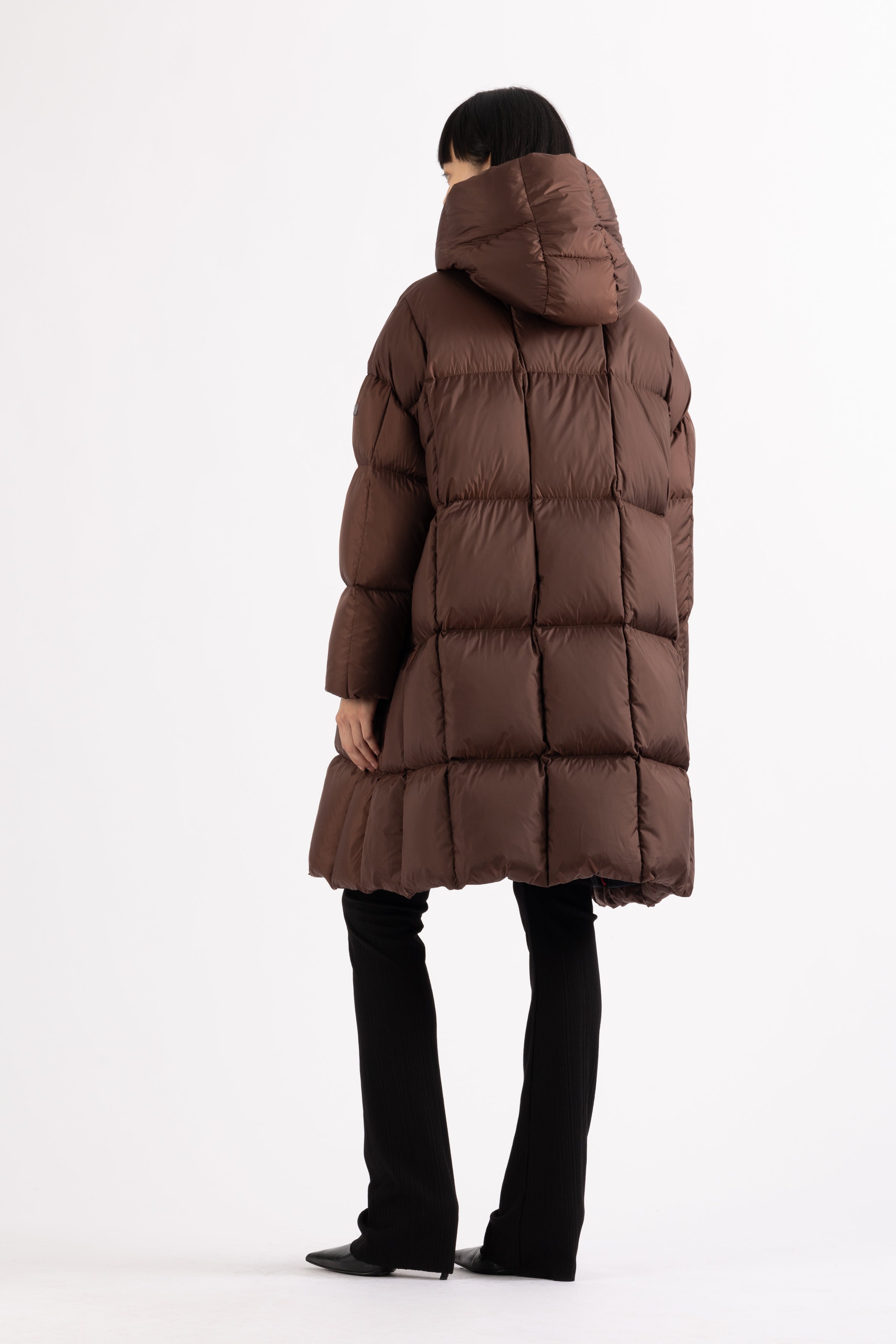 LEMPELIUS wrap down coat in chestnut