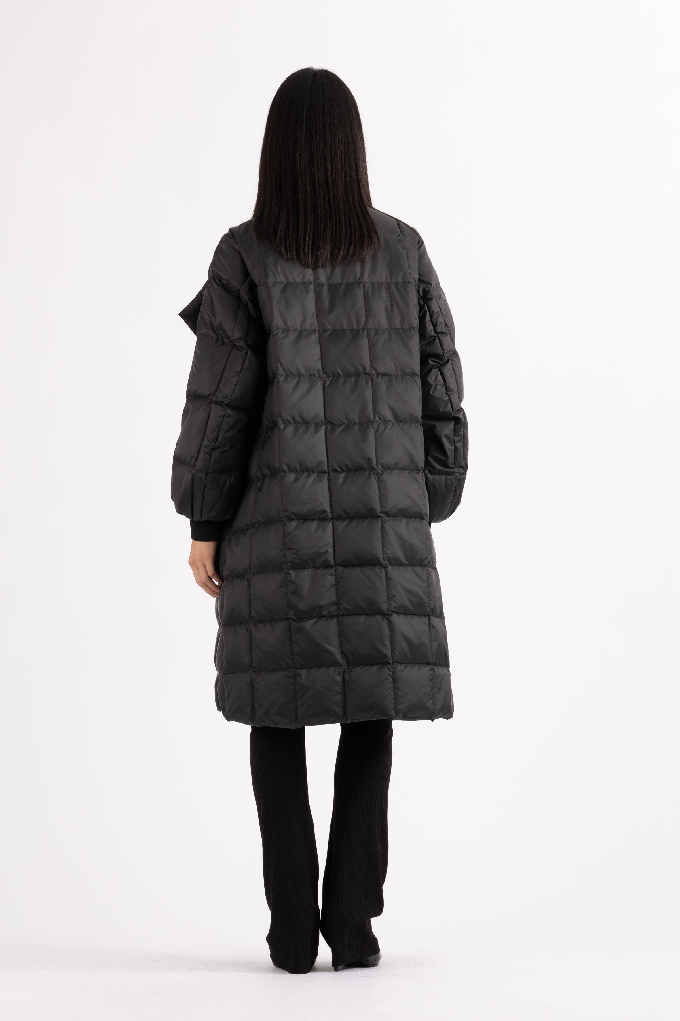 LEMPELIUS quilted lightweight coat in black