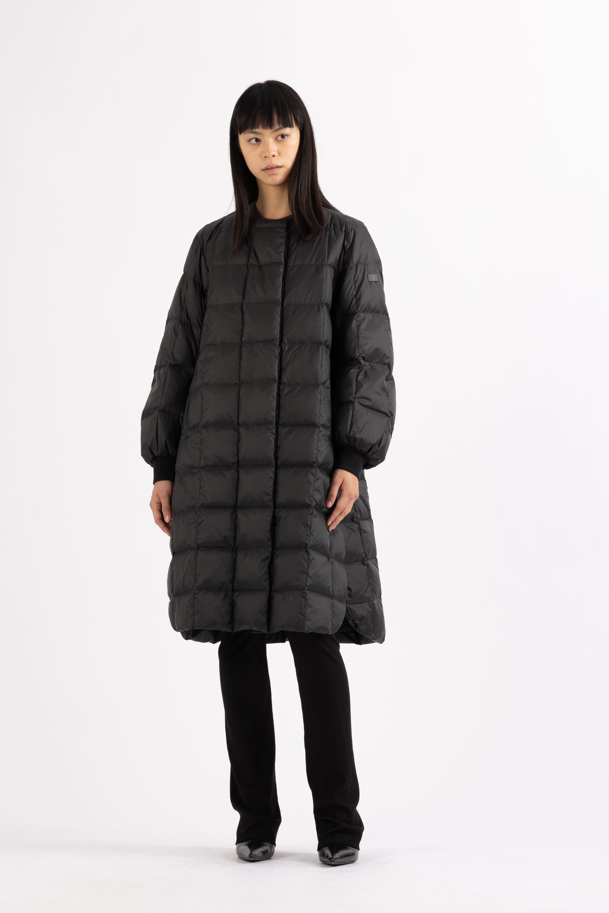 LEMPELIUS quilted lightweight coat in black