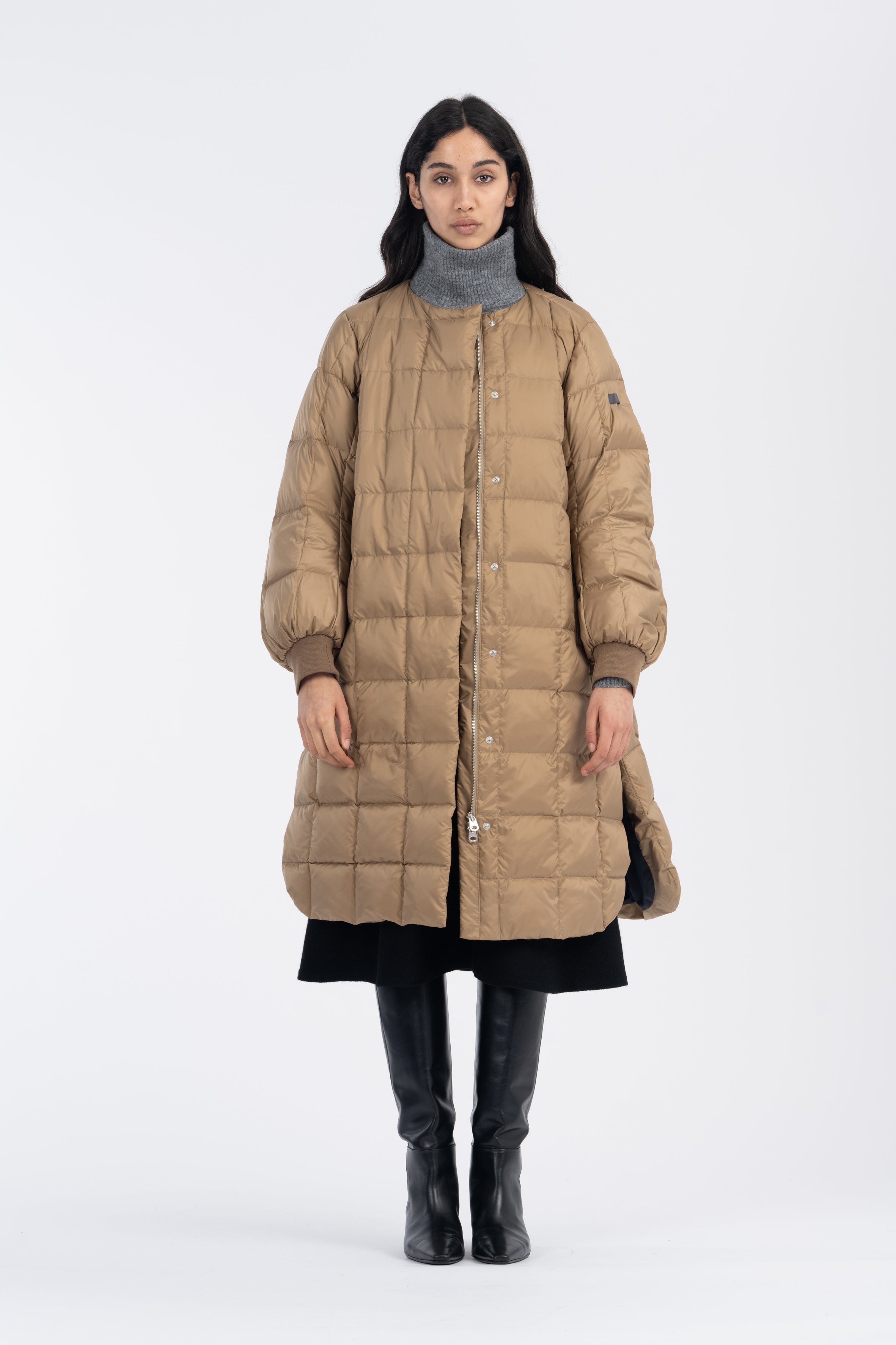 LEMPELIUS quilted lightweight coat in oat 