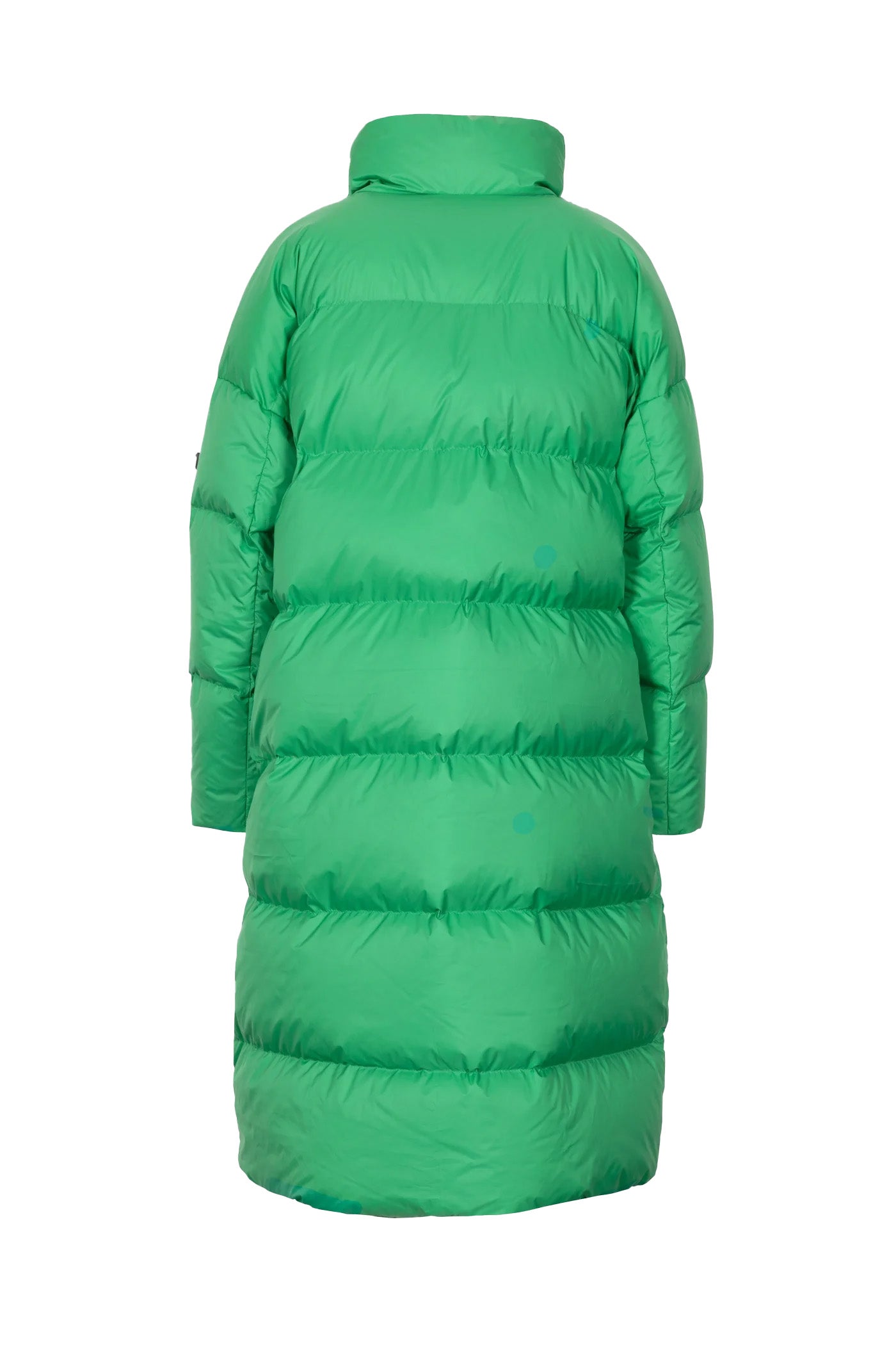 Oversized Lempelius wrap down coat in bright green
