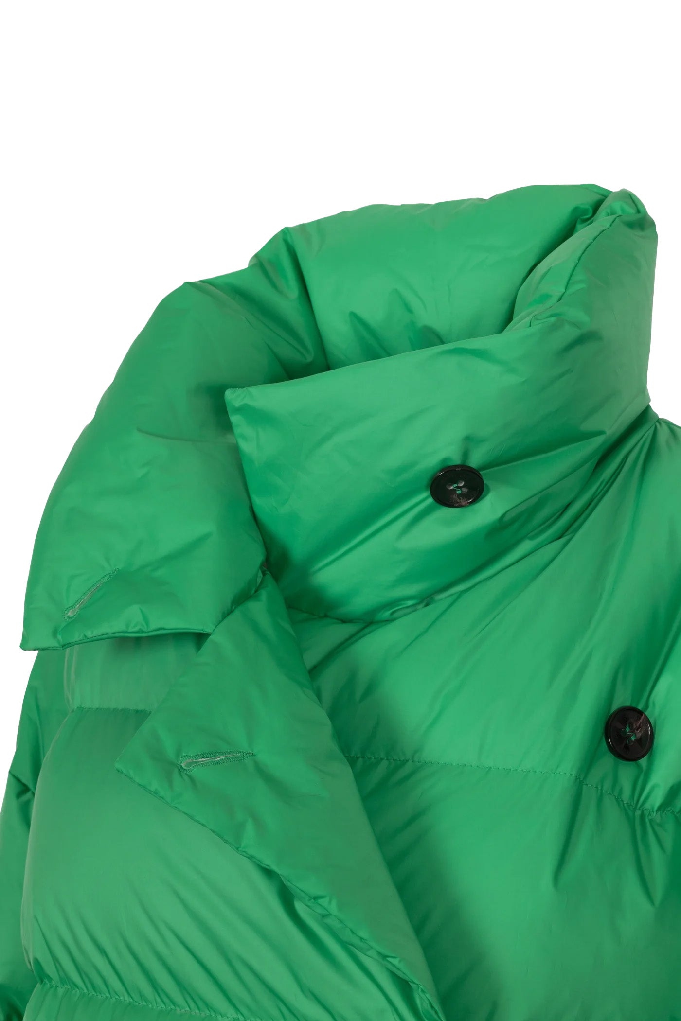 Oversized Lempelius wrap down coat in bright green