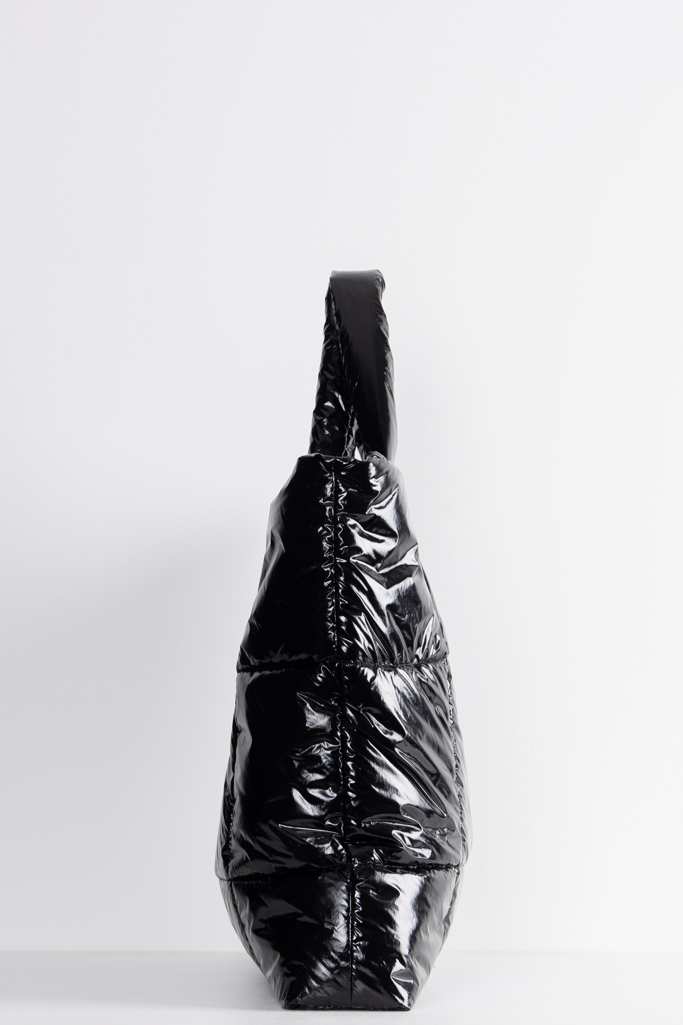 Oversized Lempelius coated Puffer bag in the color black