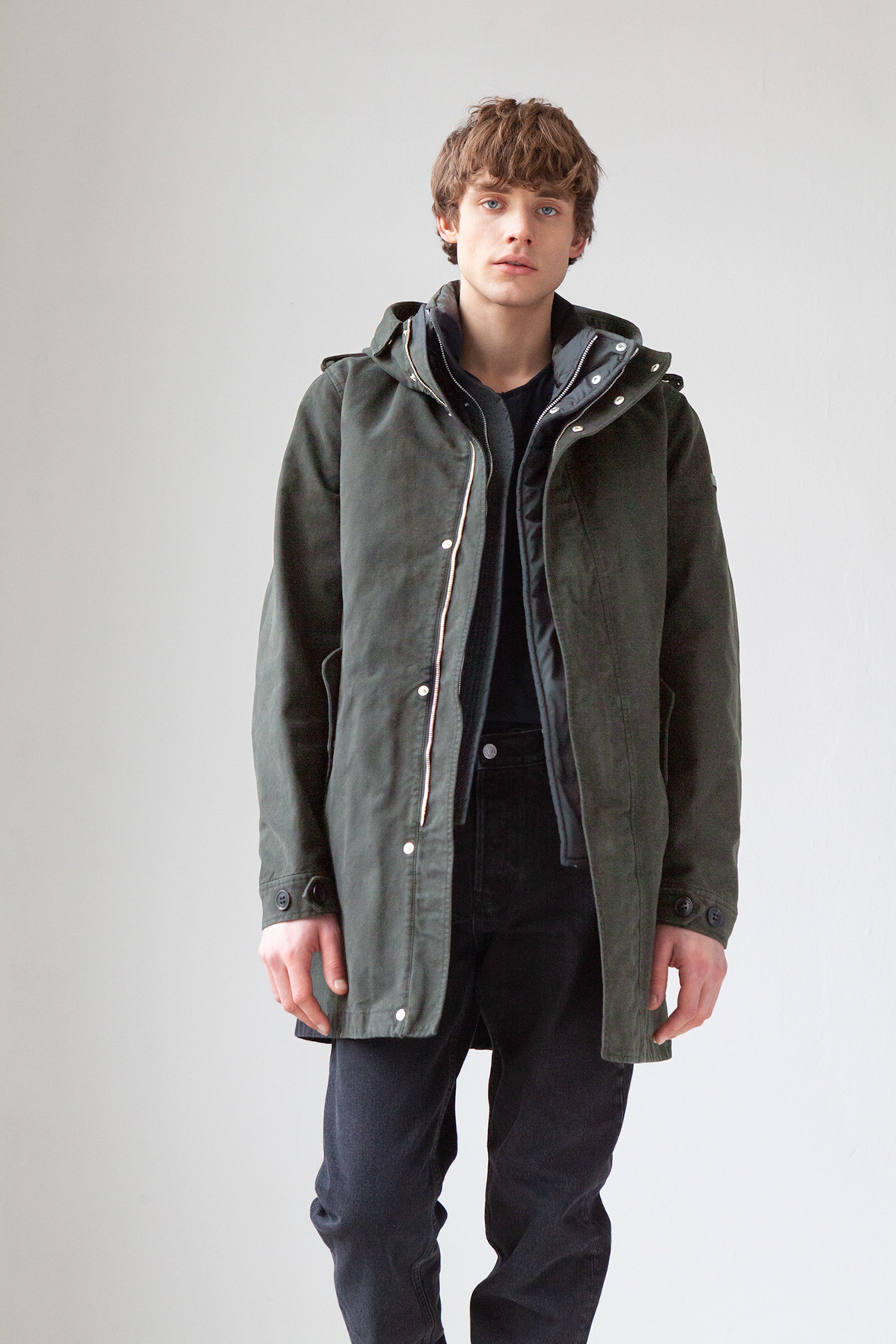 Lempelius cotton Parka with down Vest in Military green