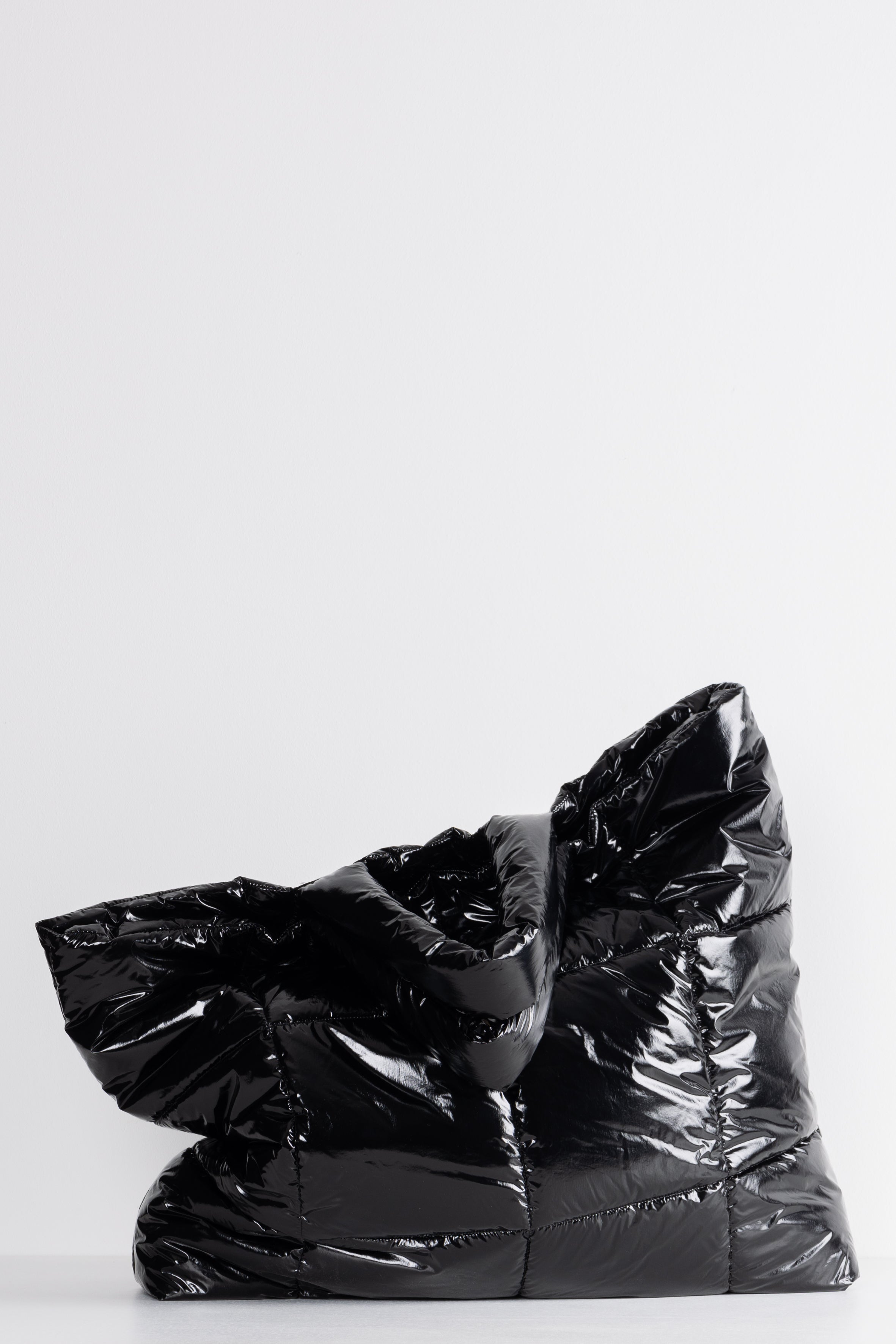 Oversized Lempelius coated Puffer bag in the color black