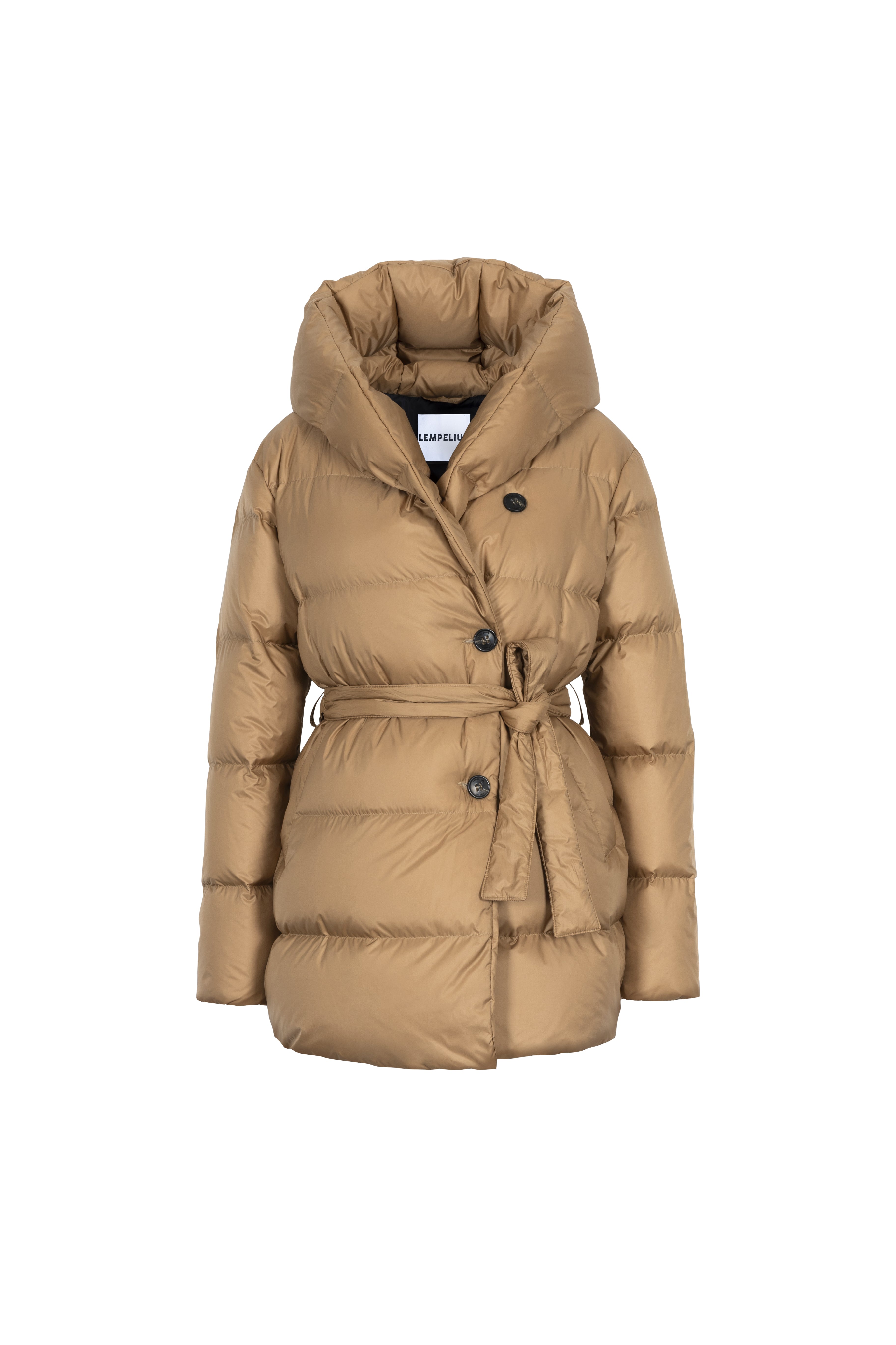 Wrap front puffer jacket hotsell