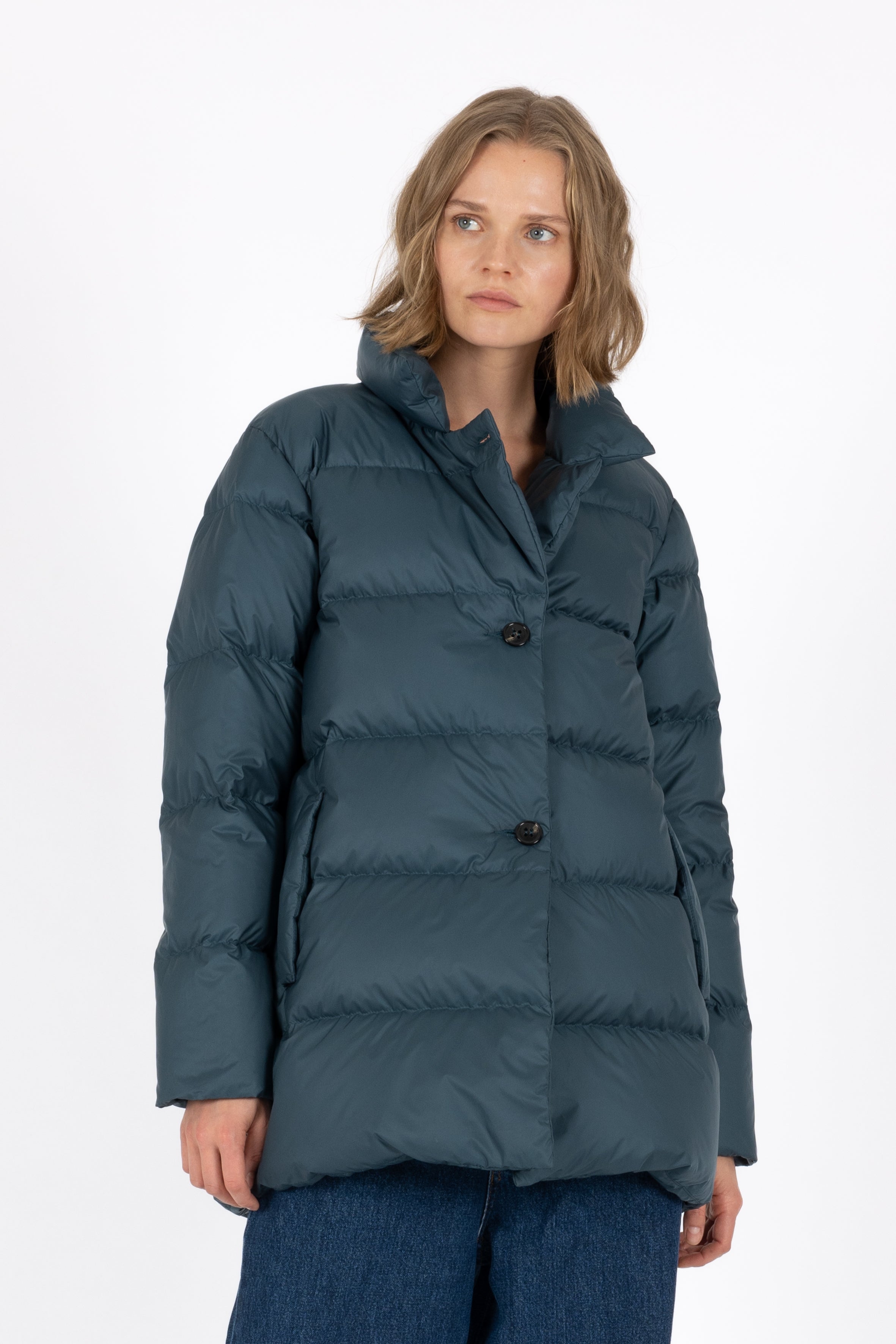 Flattering down jacket hotsell