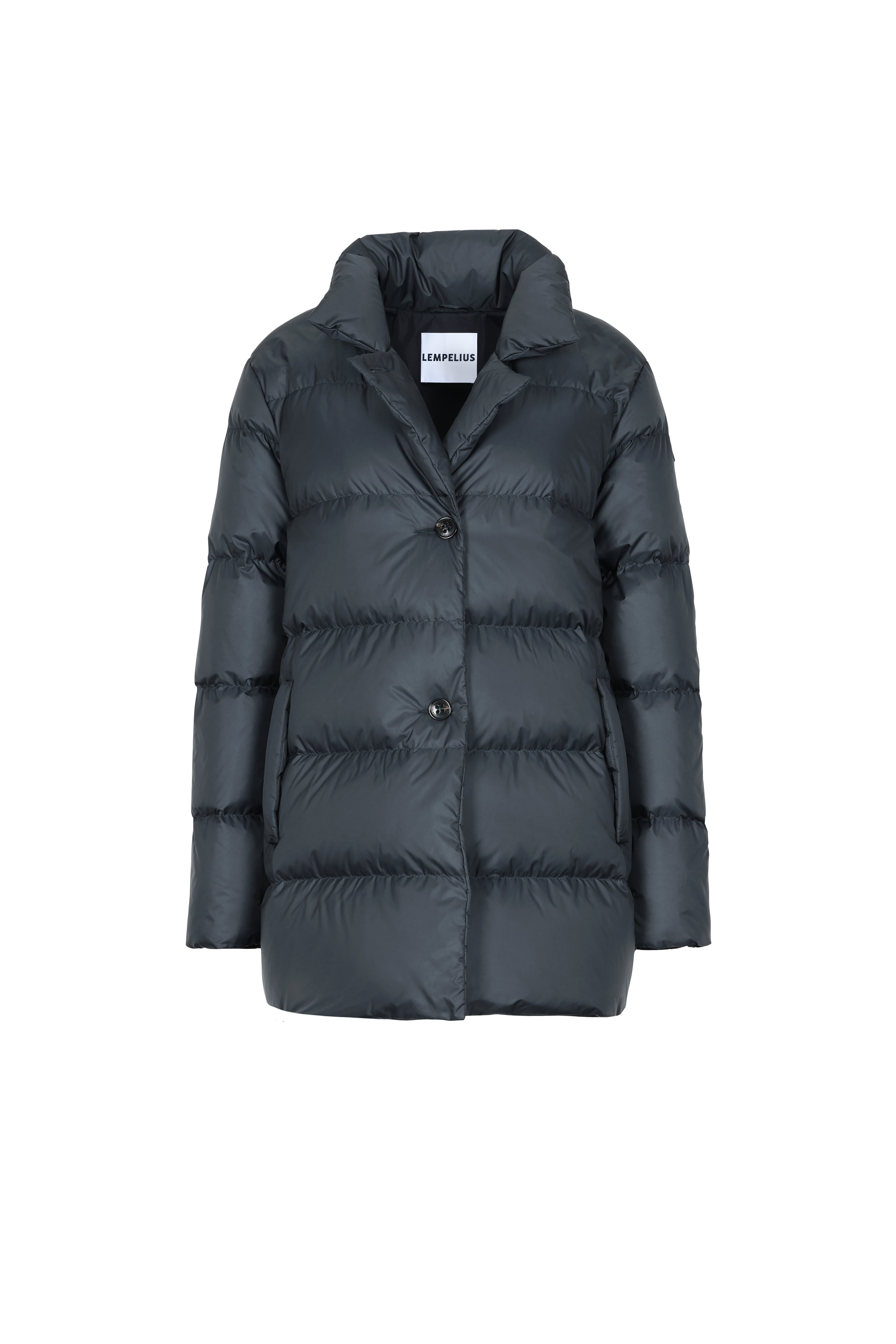 short quilted Lempelius Down Jacket with lapel collar 