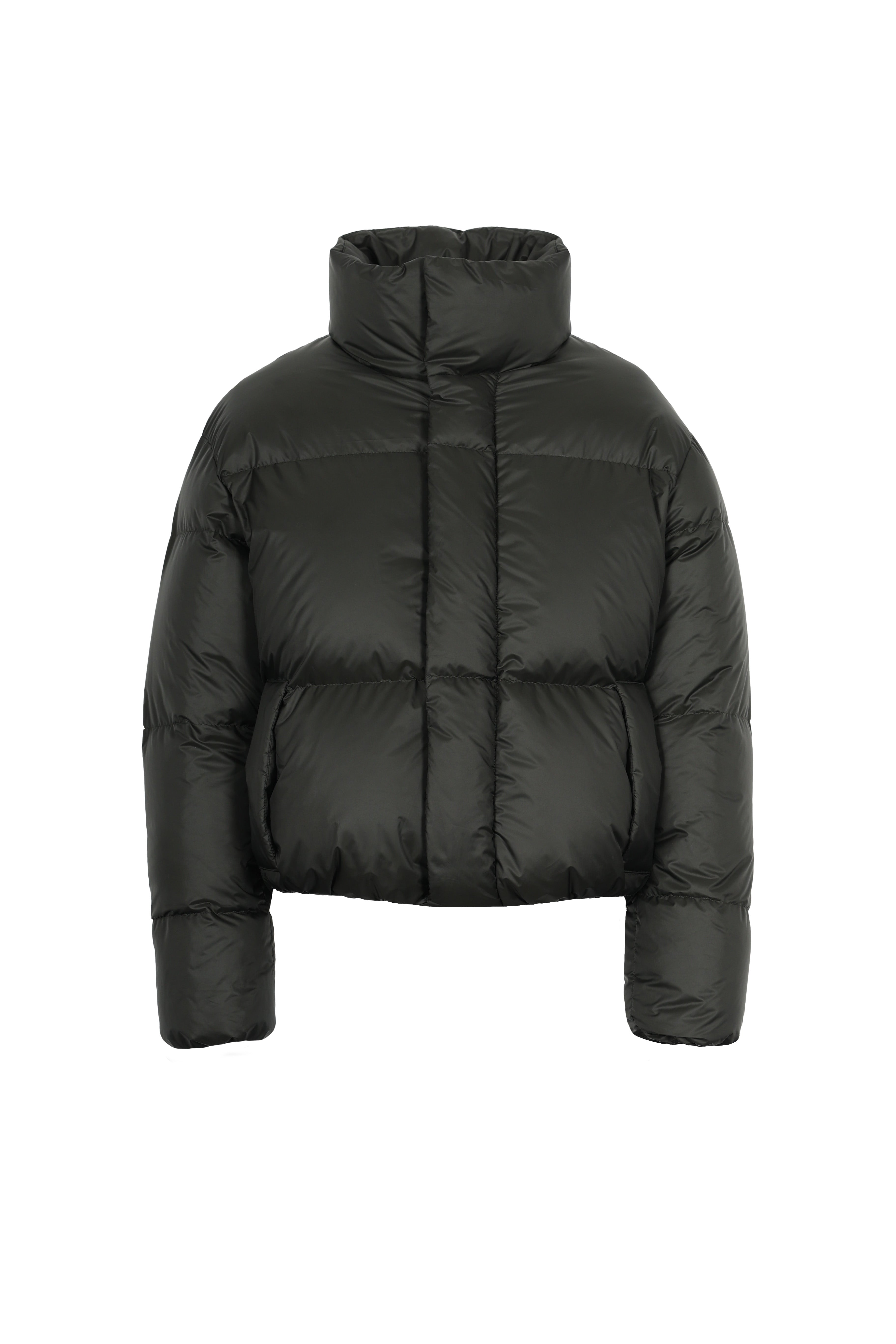 LEMPELIUS mens short down jacket in deep green