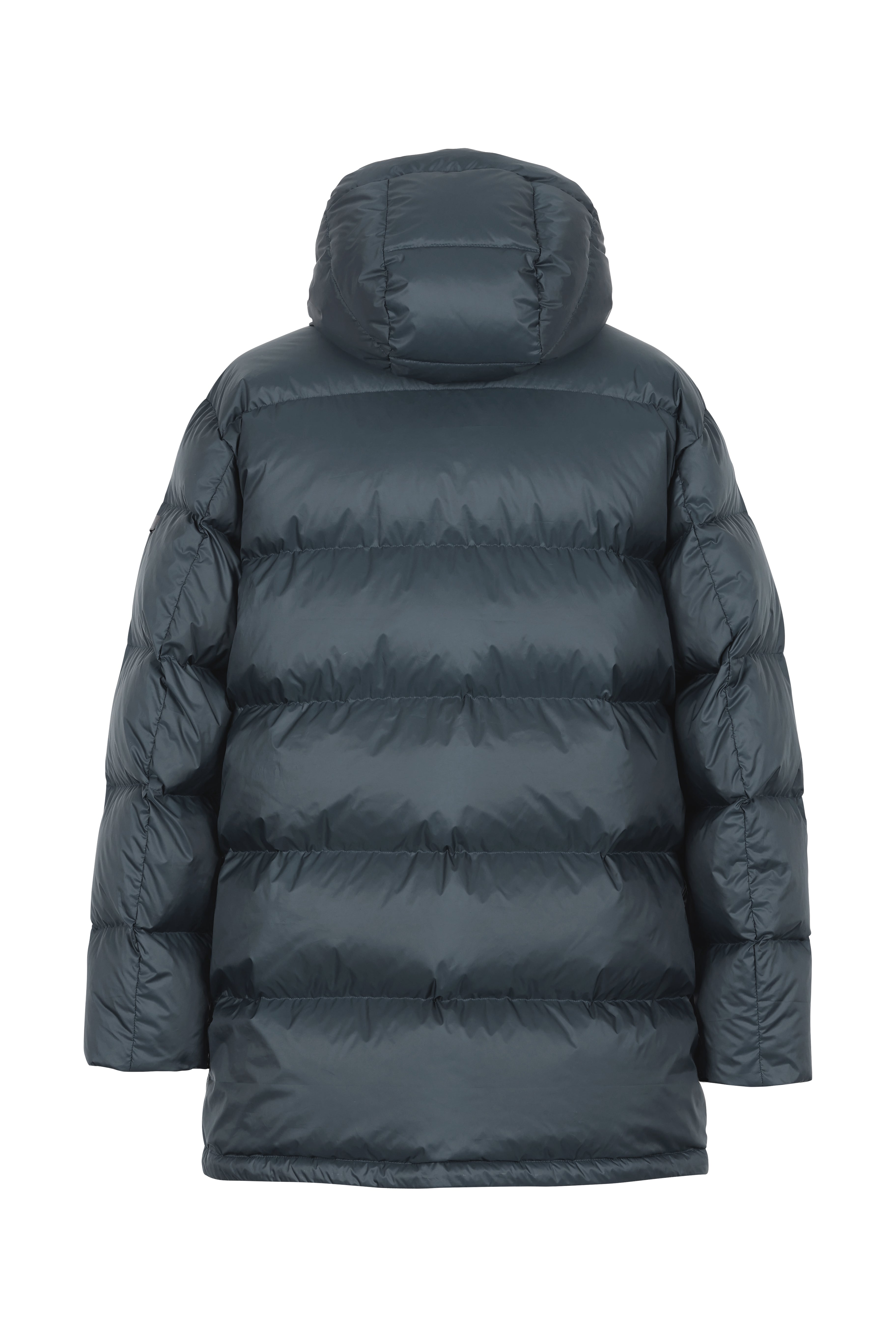 LEMPELIUS mens down coat with fur hood in bulegrey