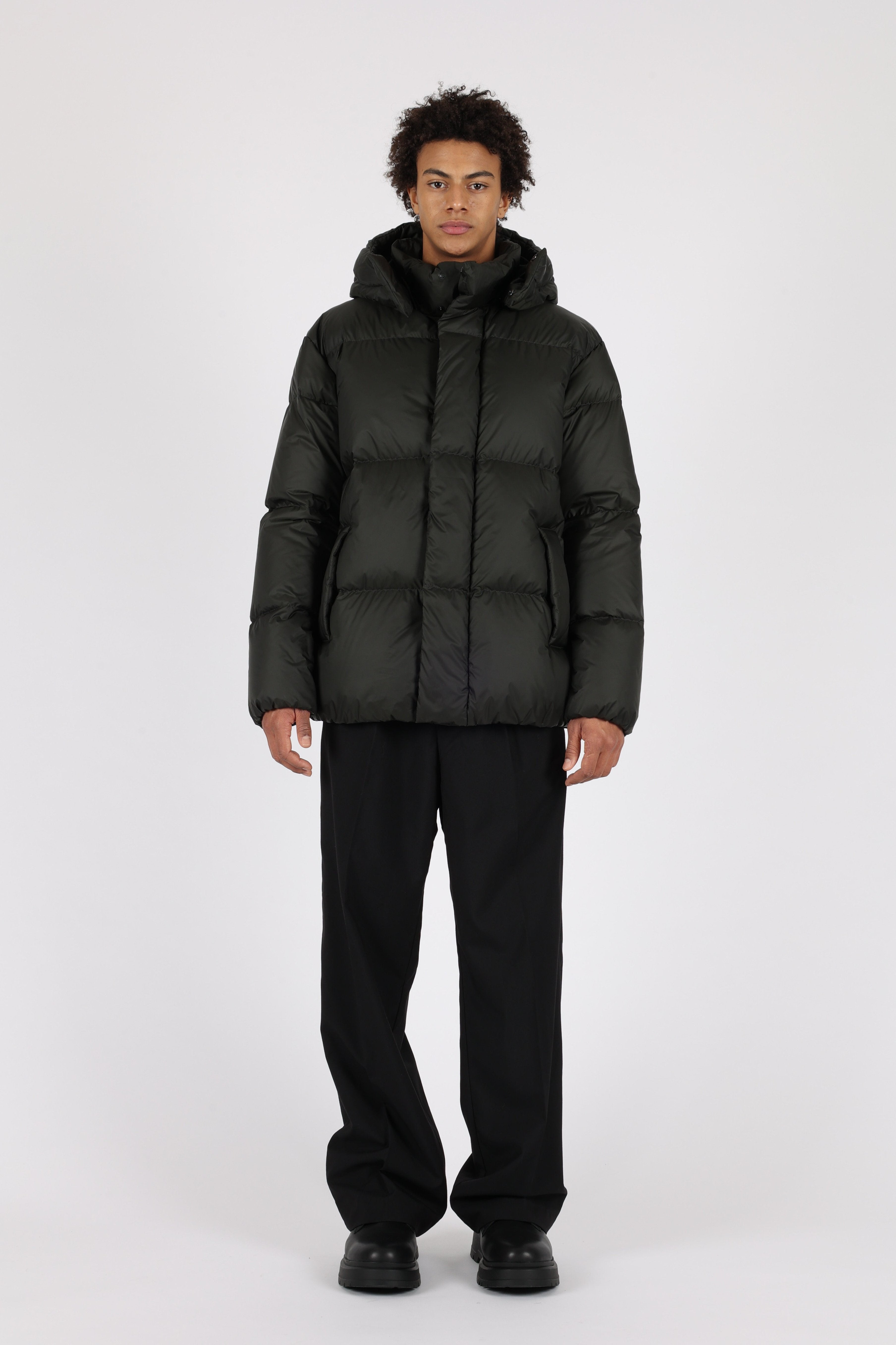 Mens Down puffer in deep green