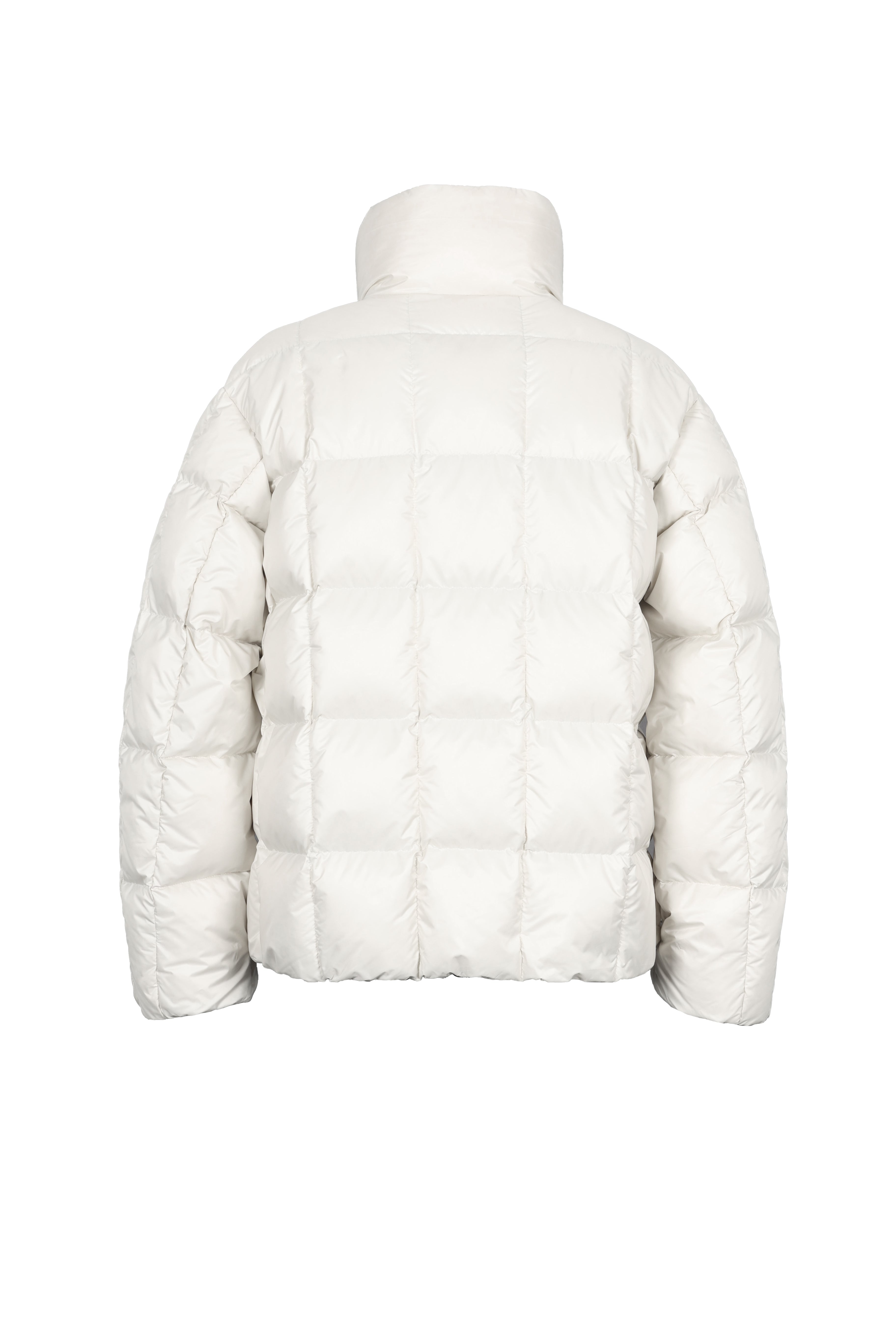 LEMPELIUS mens box quilt goose down jacket in off white