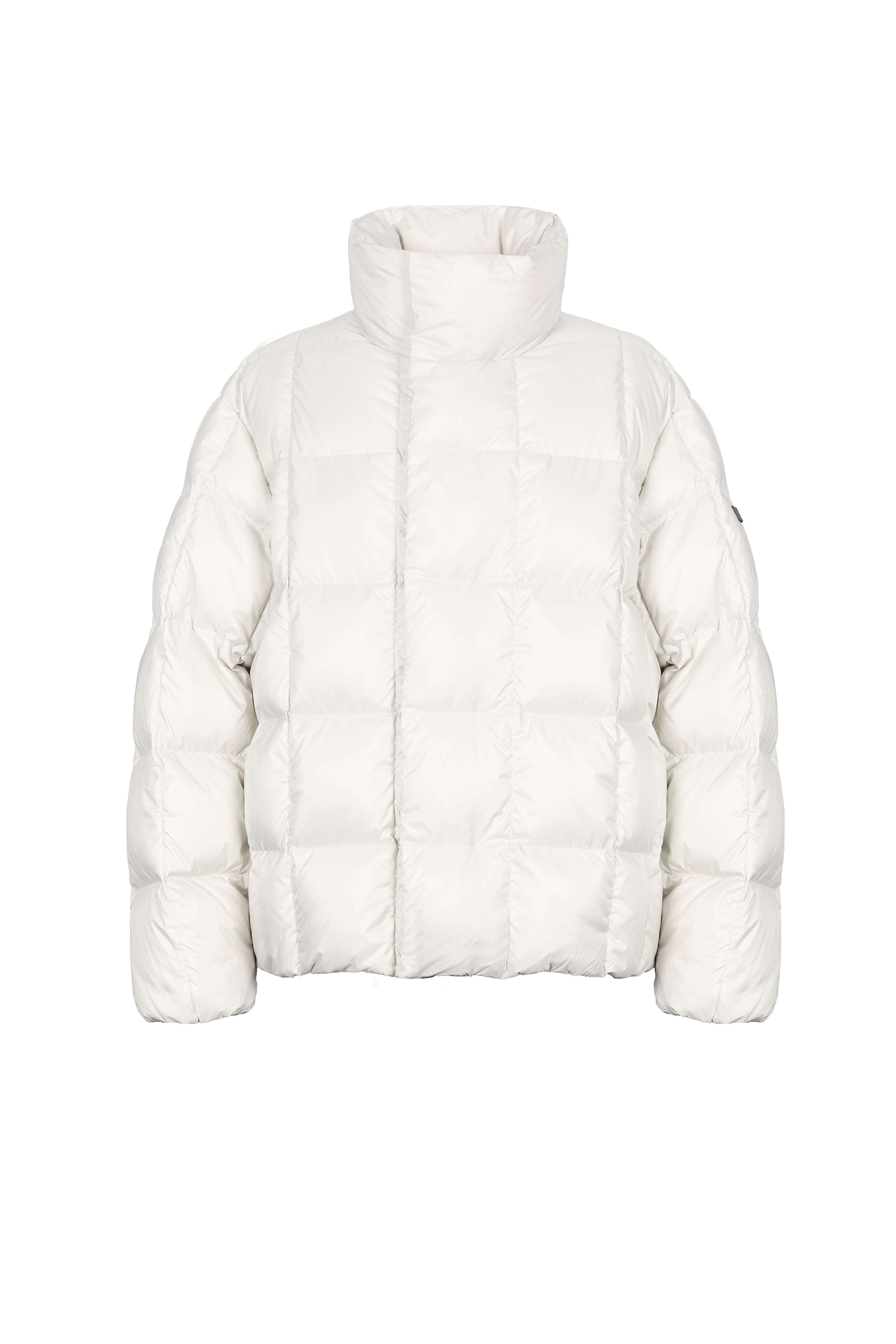 LEMPELIUS mens box quilt goose down jacket in off white