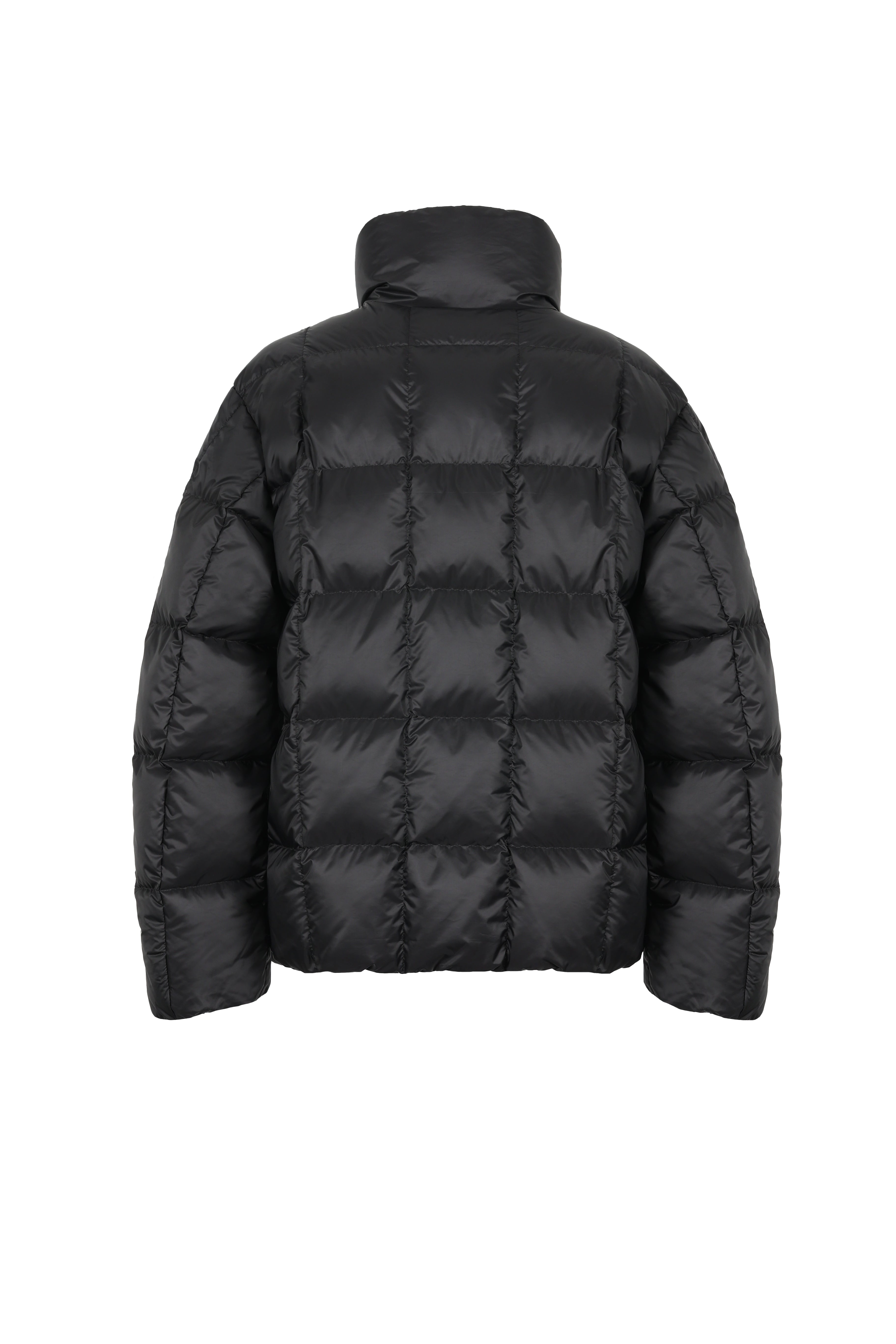 LEMPELIUS mens box quilt goose down jacket in black