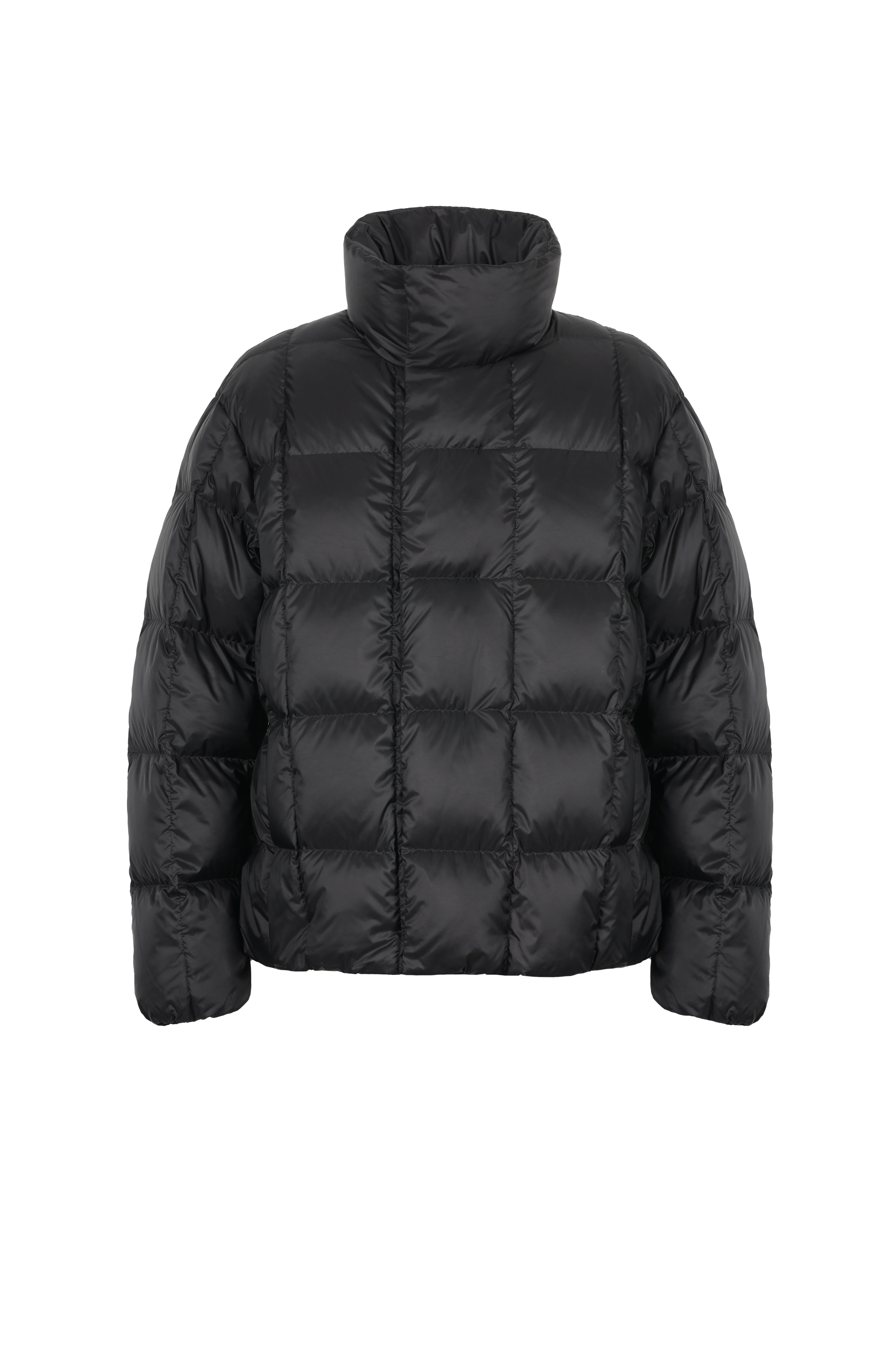 LEMPELIUS mens box quilt goose down jacket in black