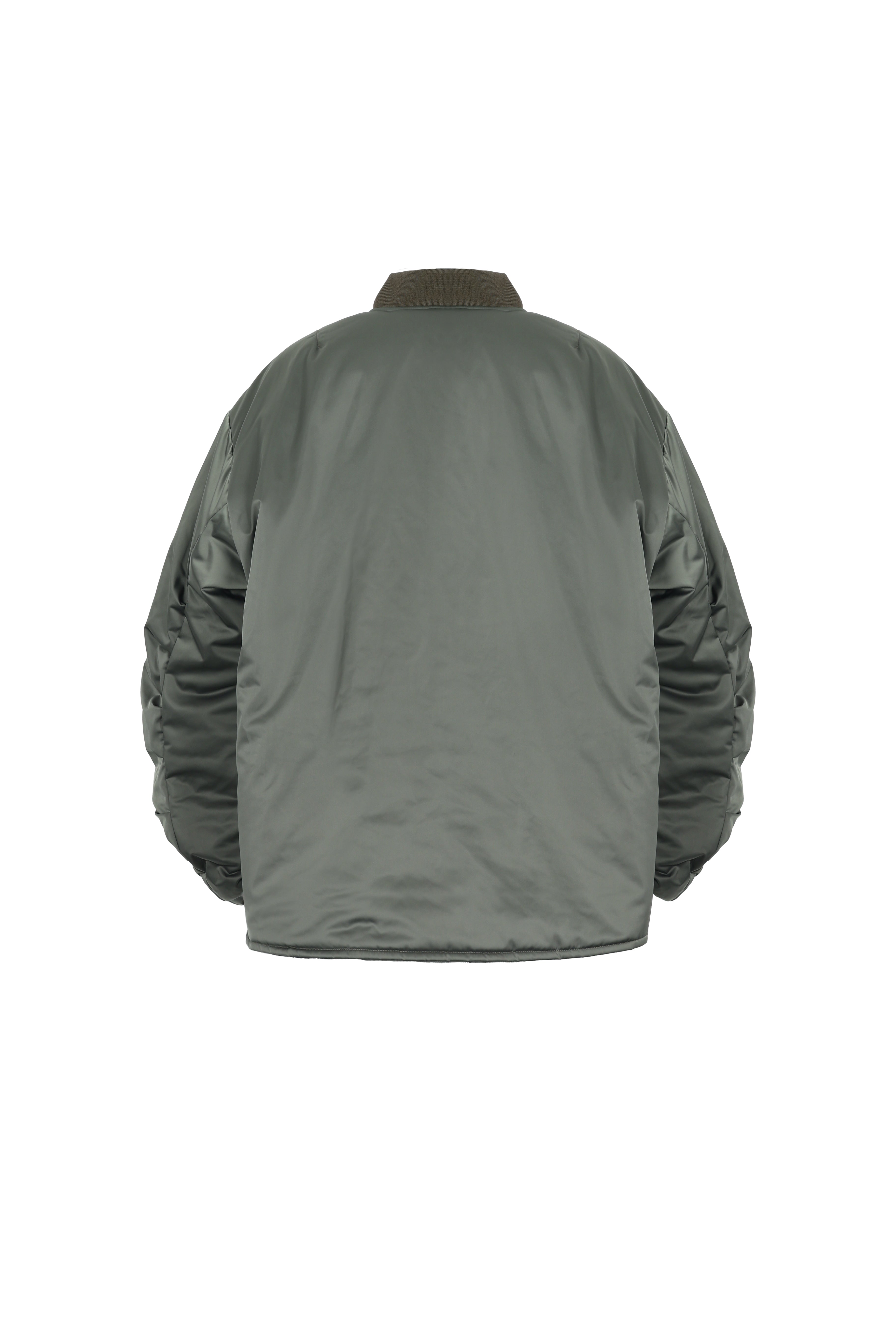 FLARED BOMBER JACKET in green amber