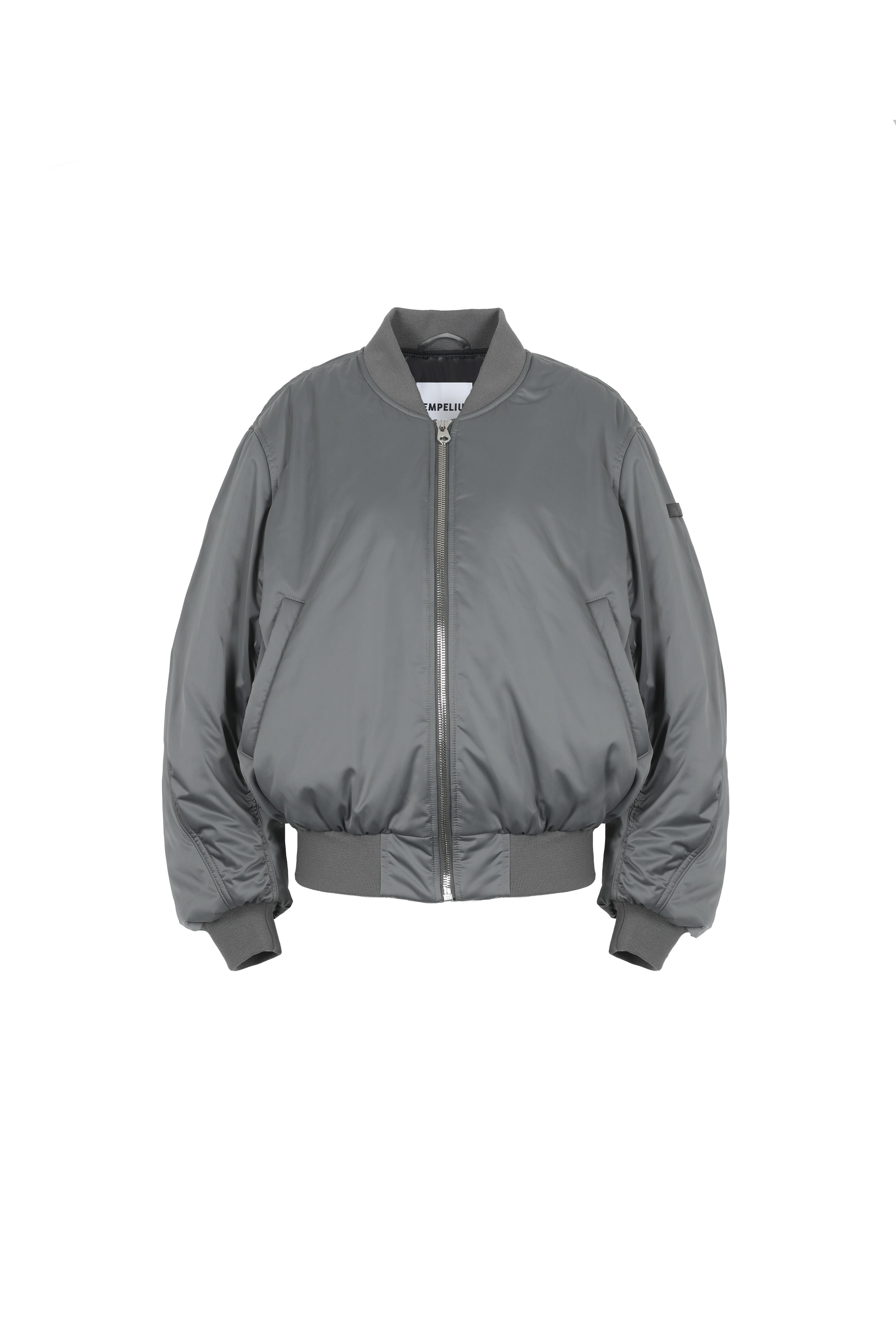 padded lightweight bomber jacket in sterling