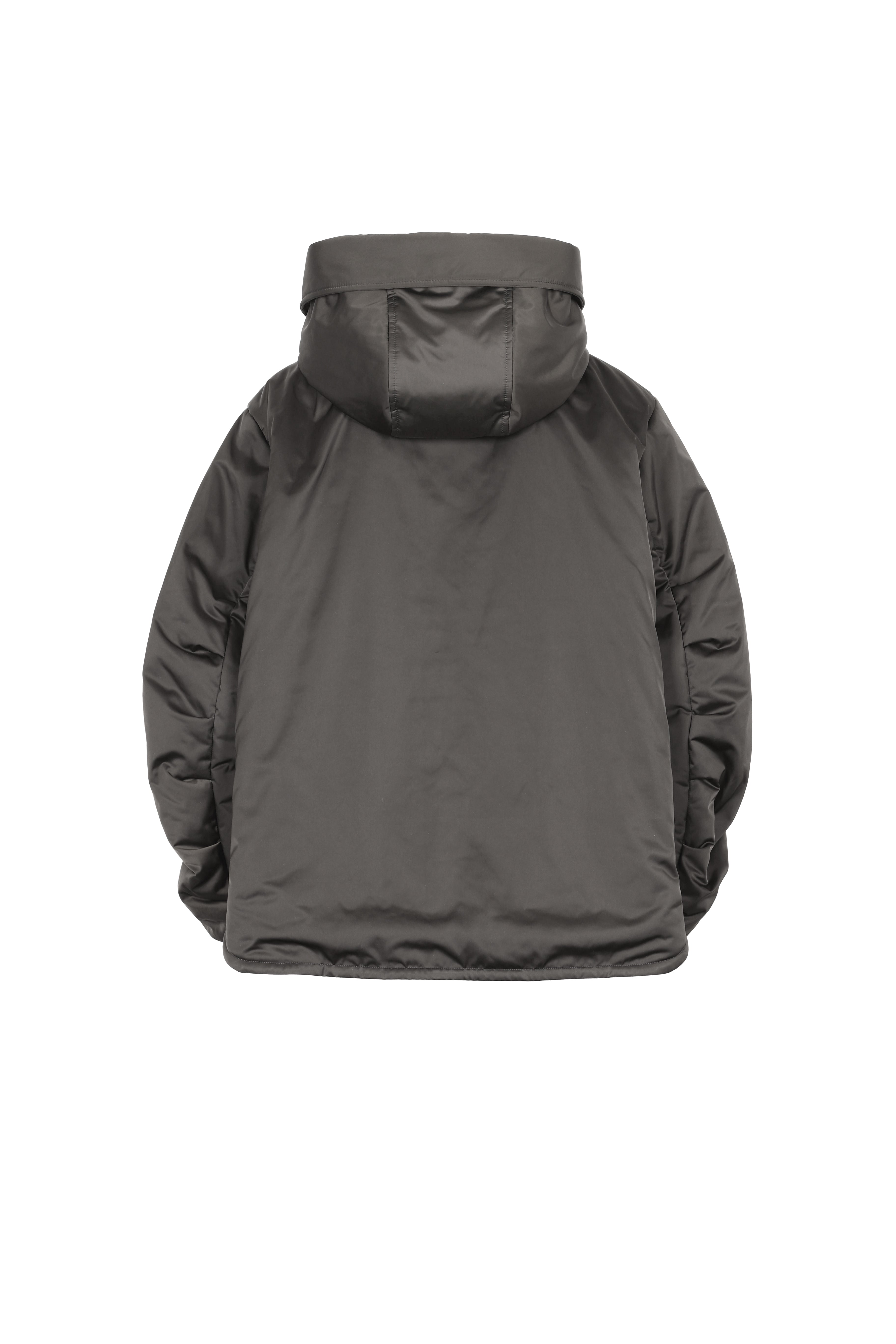 LEMPELIUS vegan padded lightweight parka in carbon grey