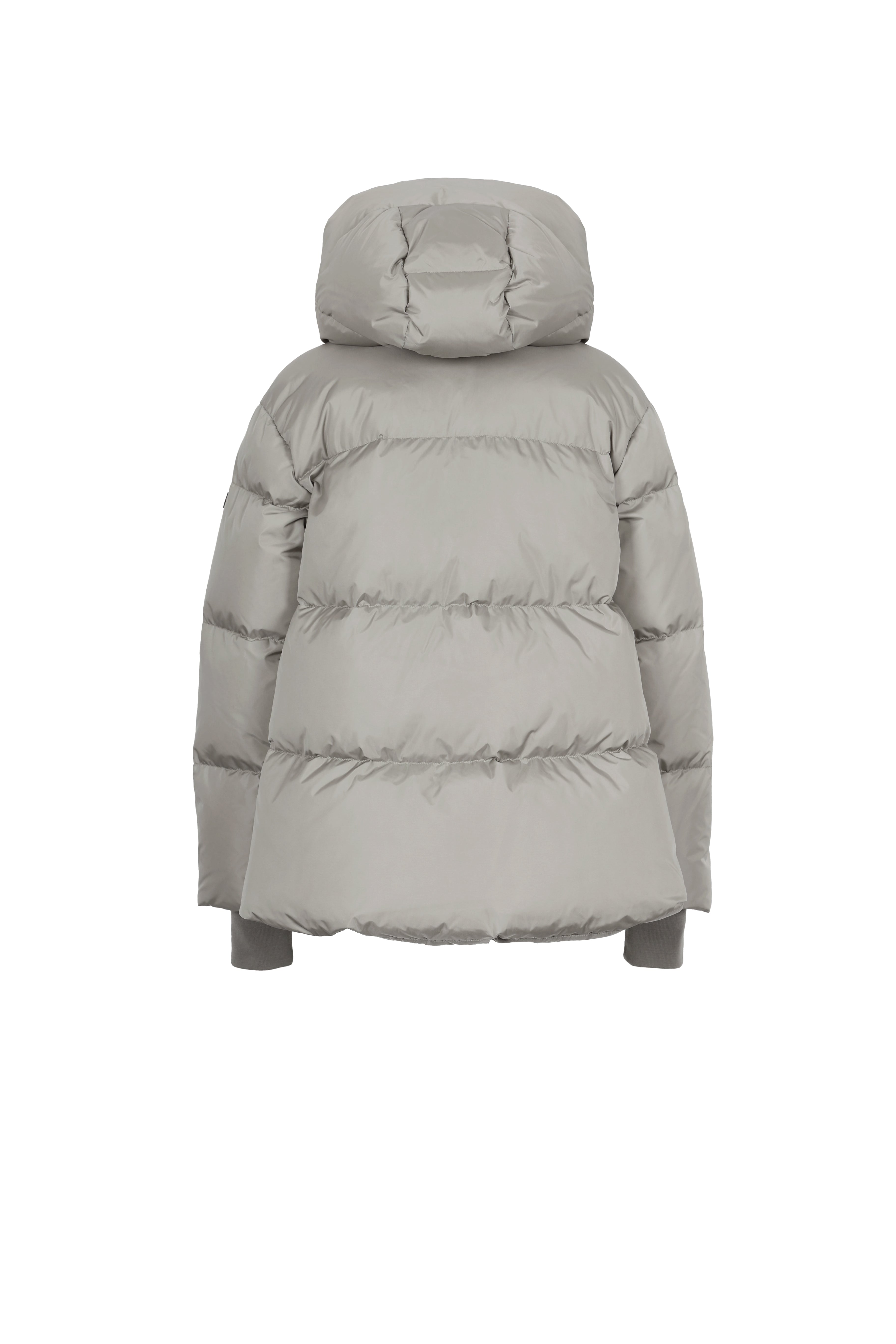 LEMPELIUS high density nylon short down jacket in misty grey 