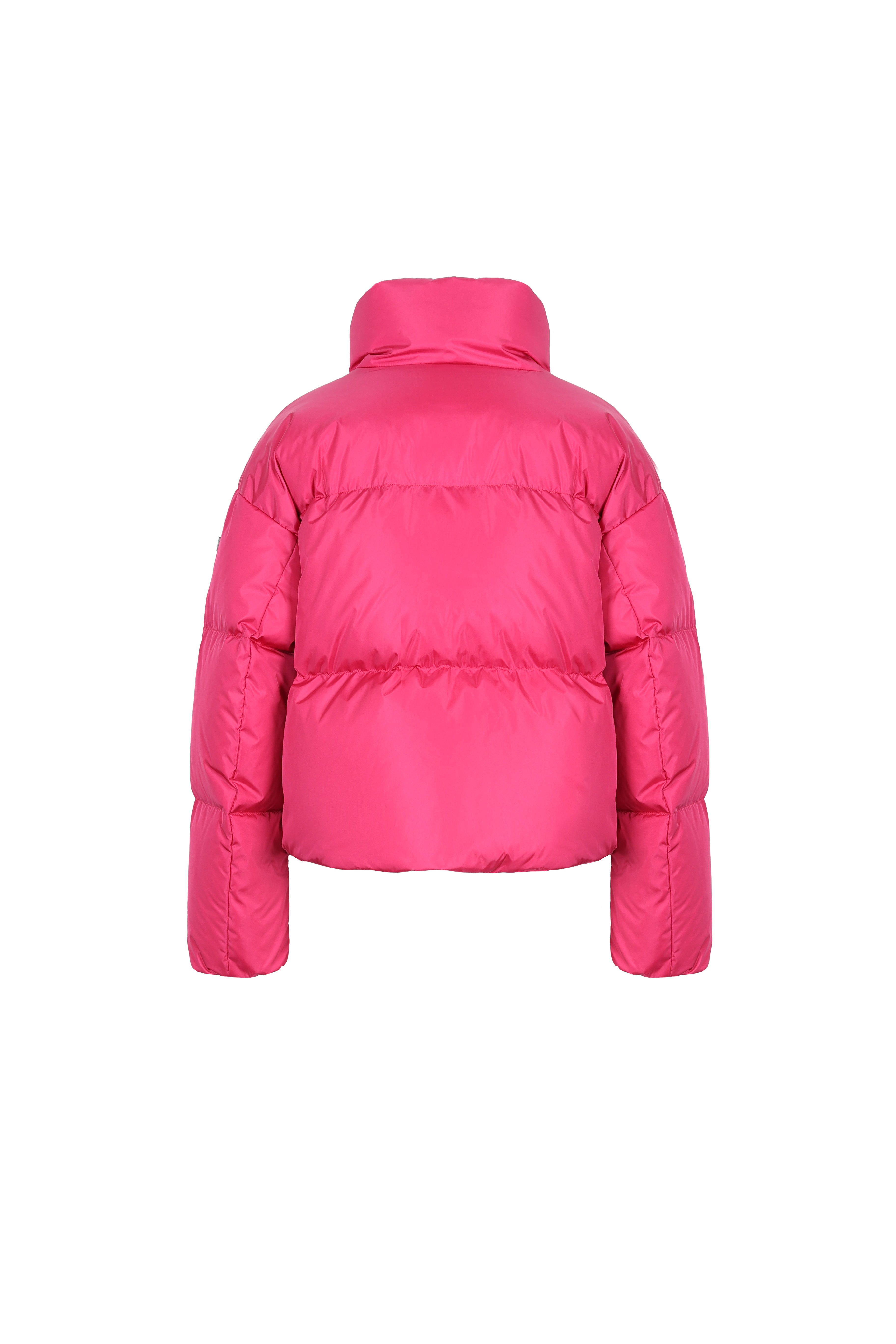 short down puffer in pink