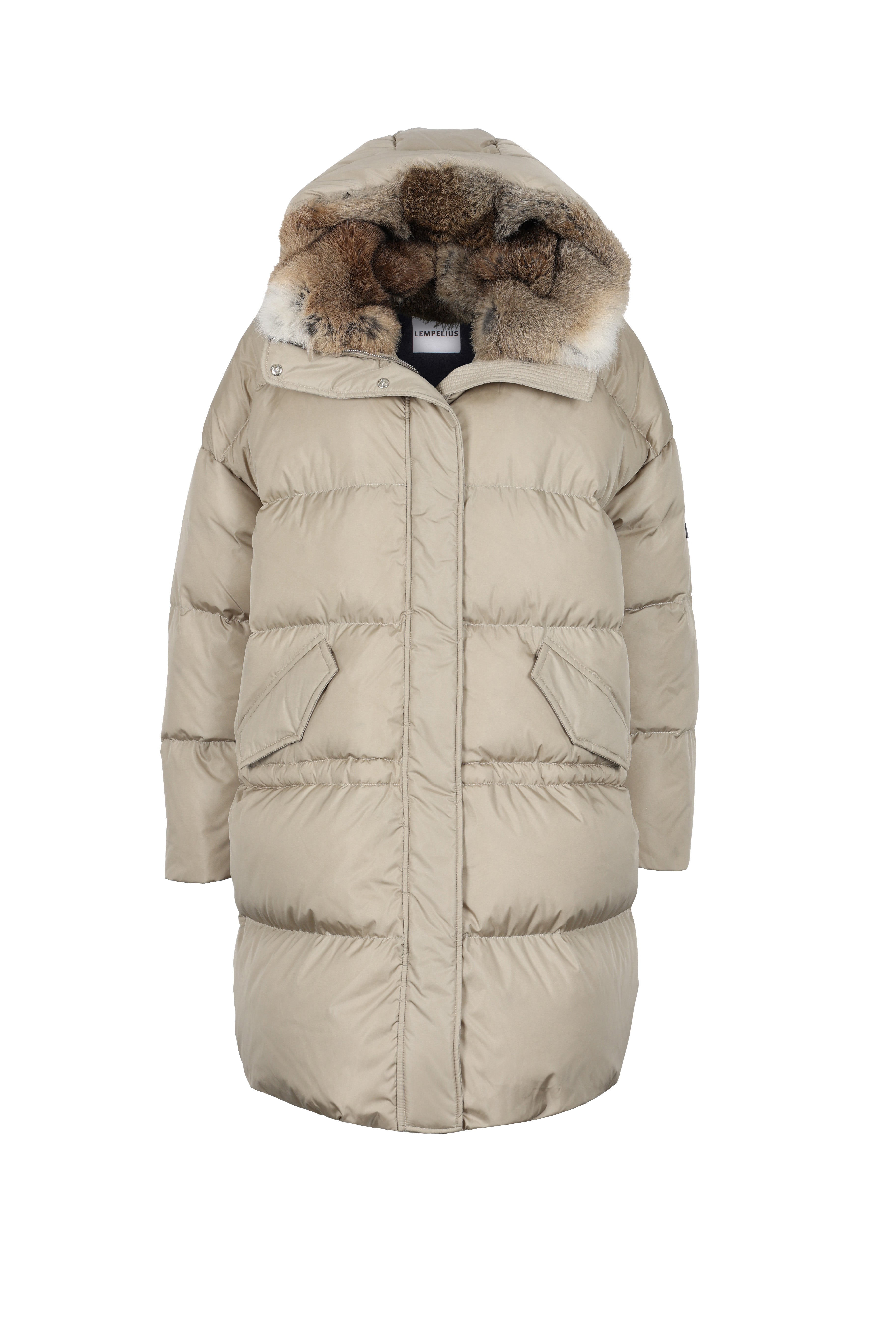 oversized Lempelius down parka with fur