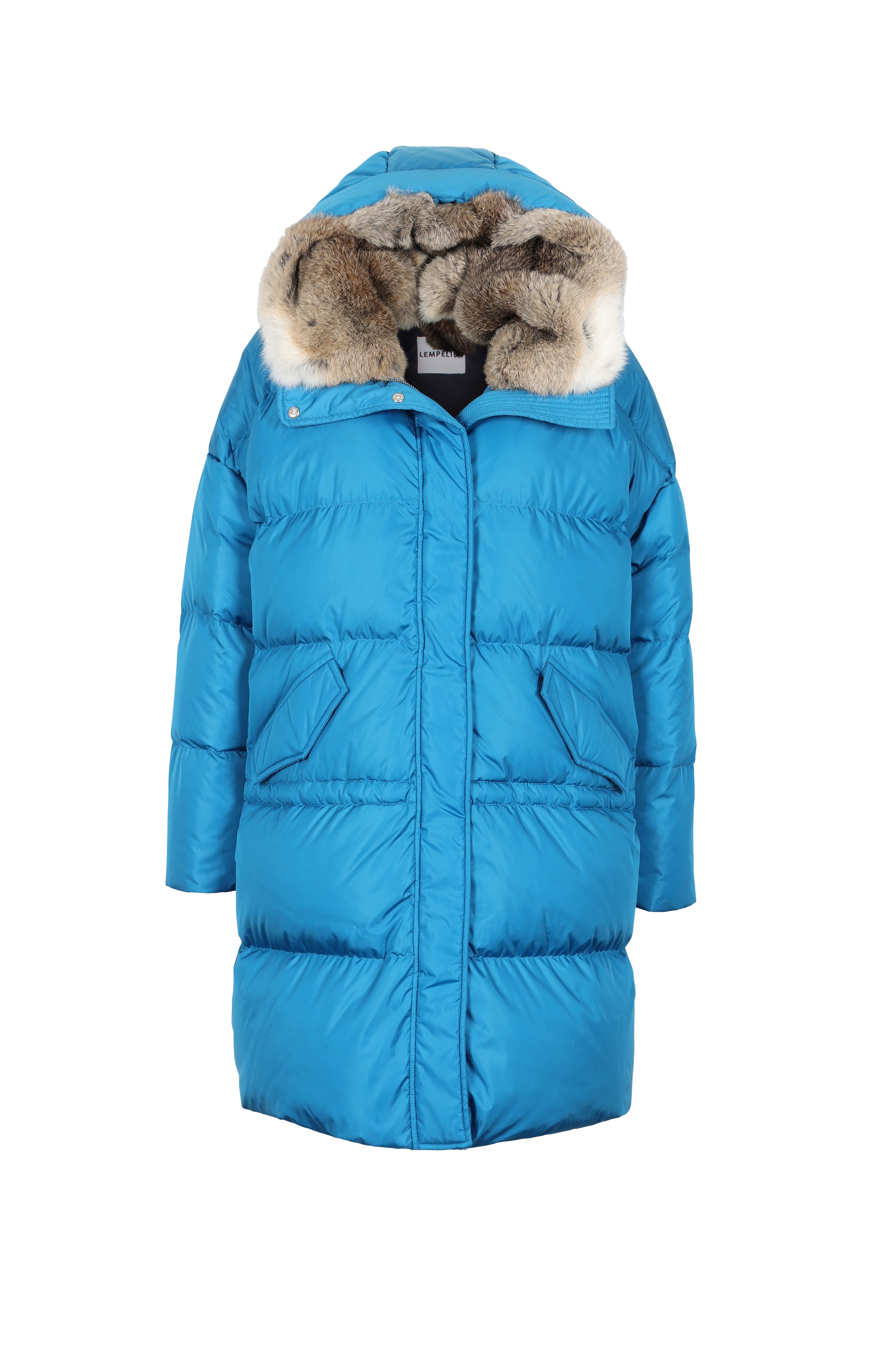 oversized Lempelius down parka in the color skyblue