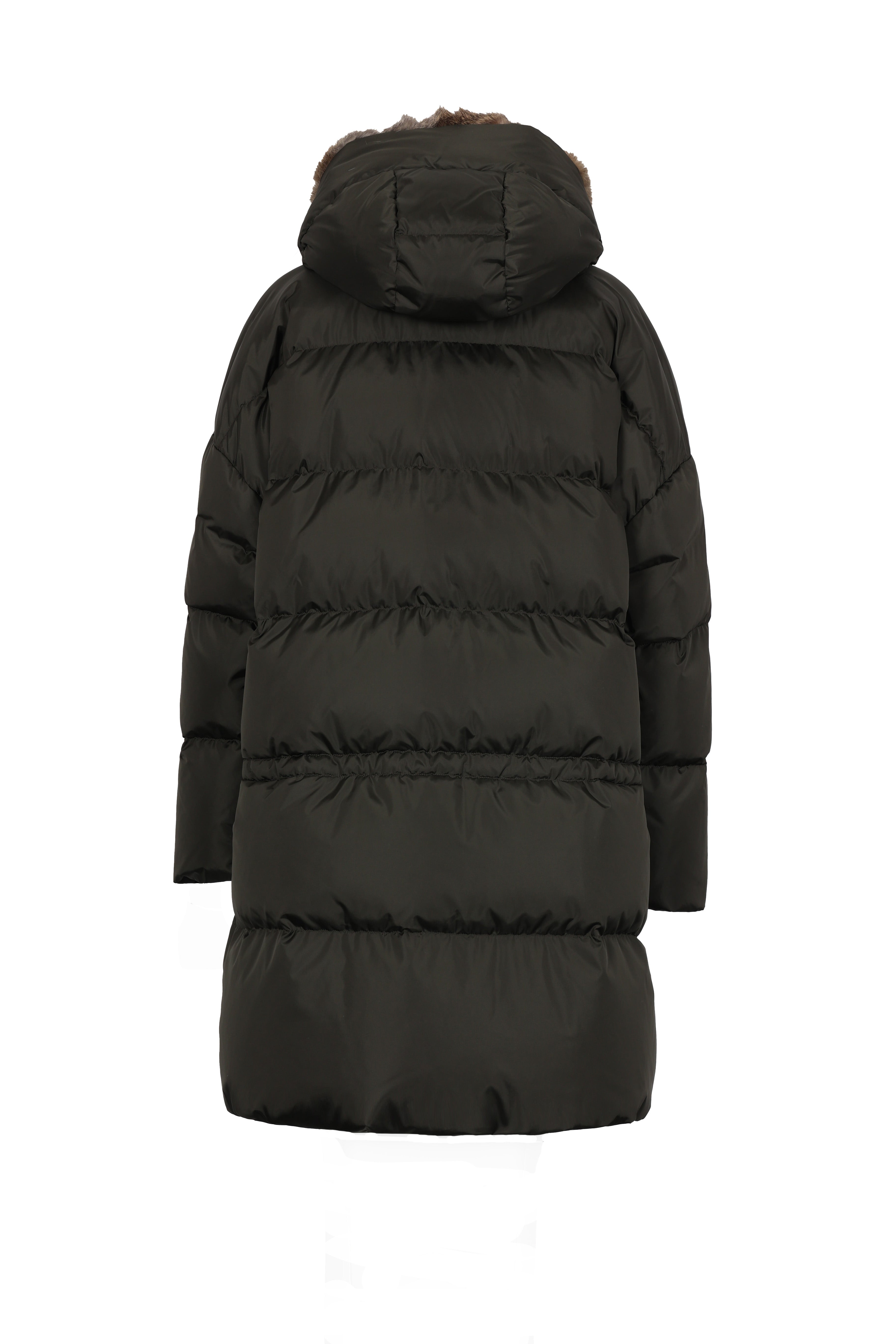 oversized Lempelius down parka in the color dark green
