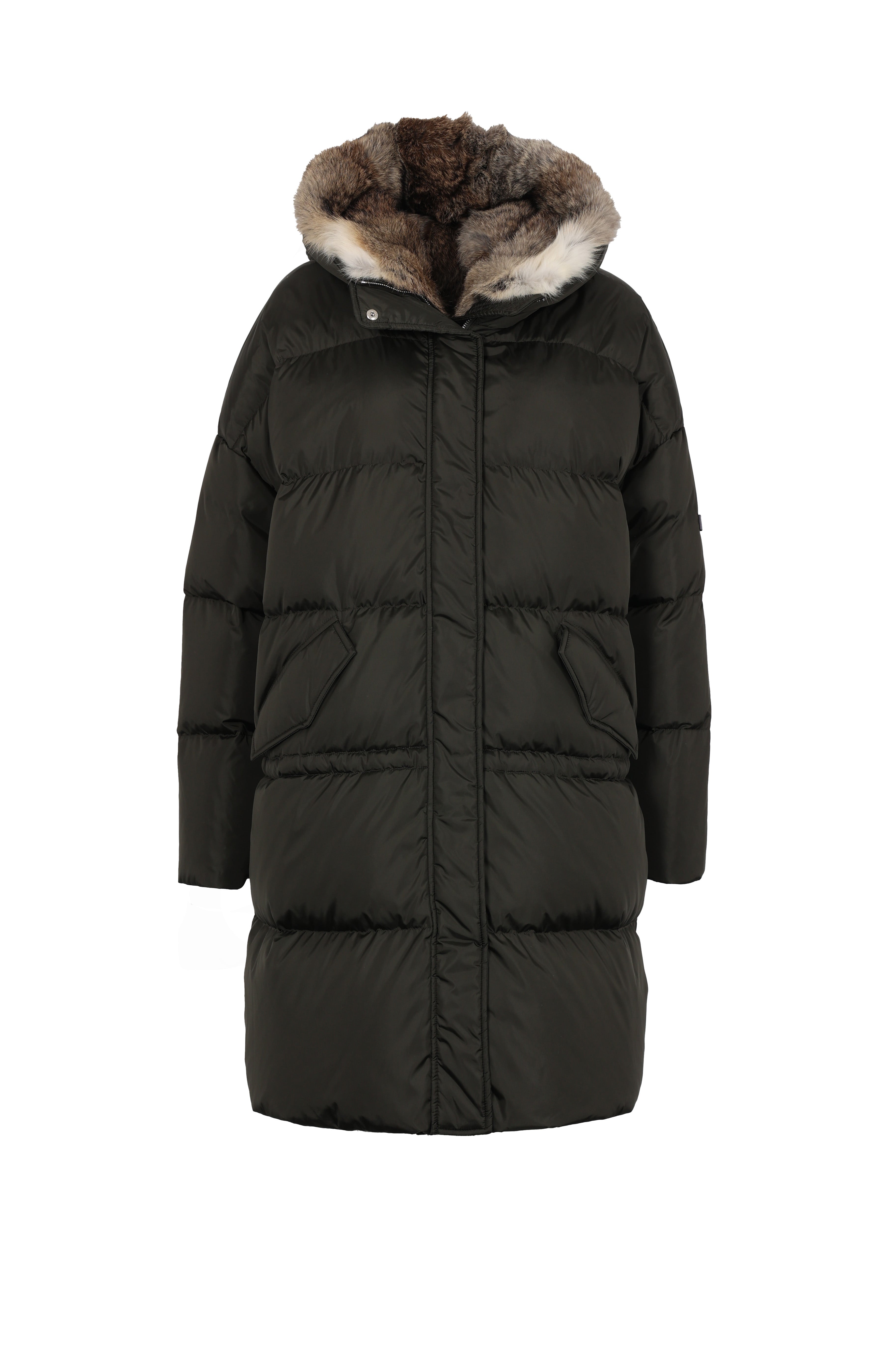 oversized Lempelius down parka in the color dark green