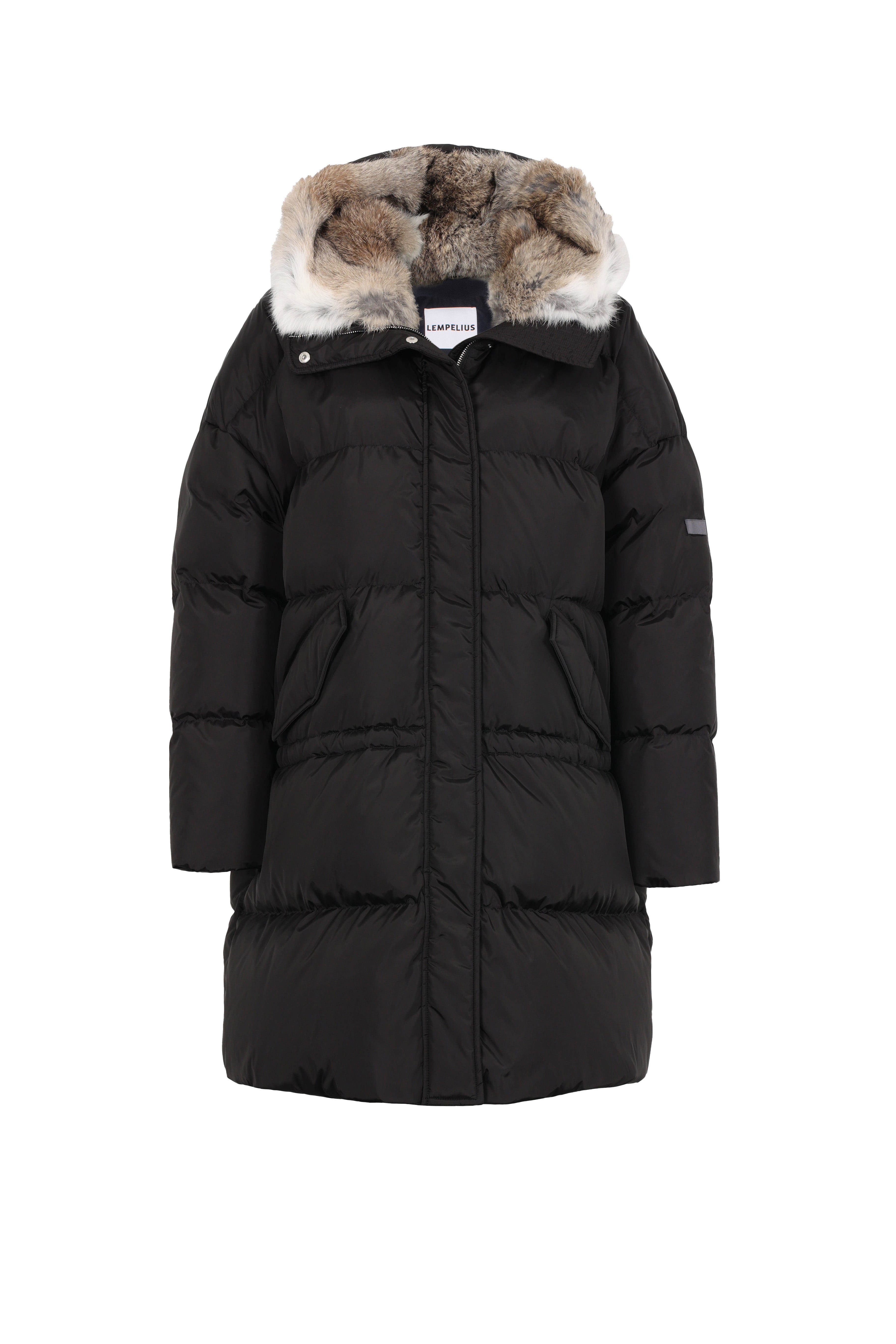 oversized Lempelius down parka in the color black