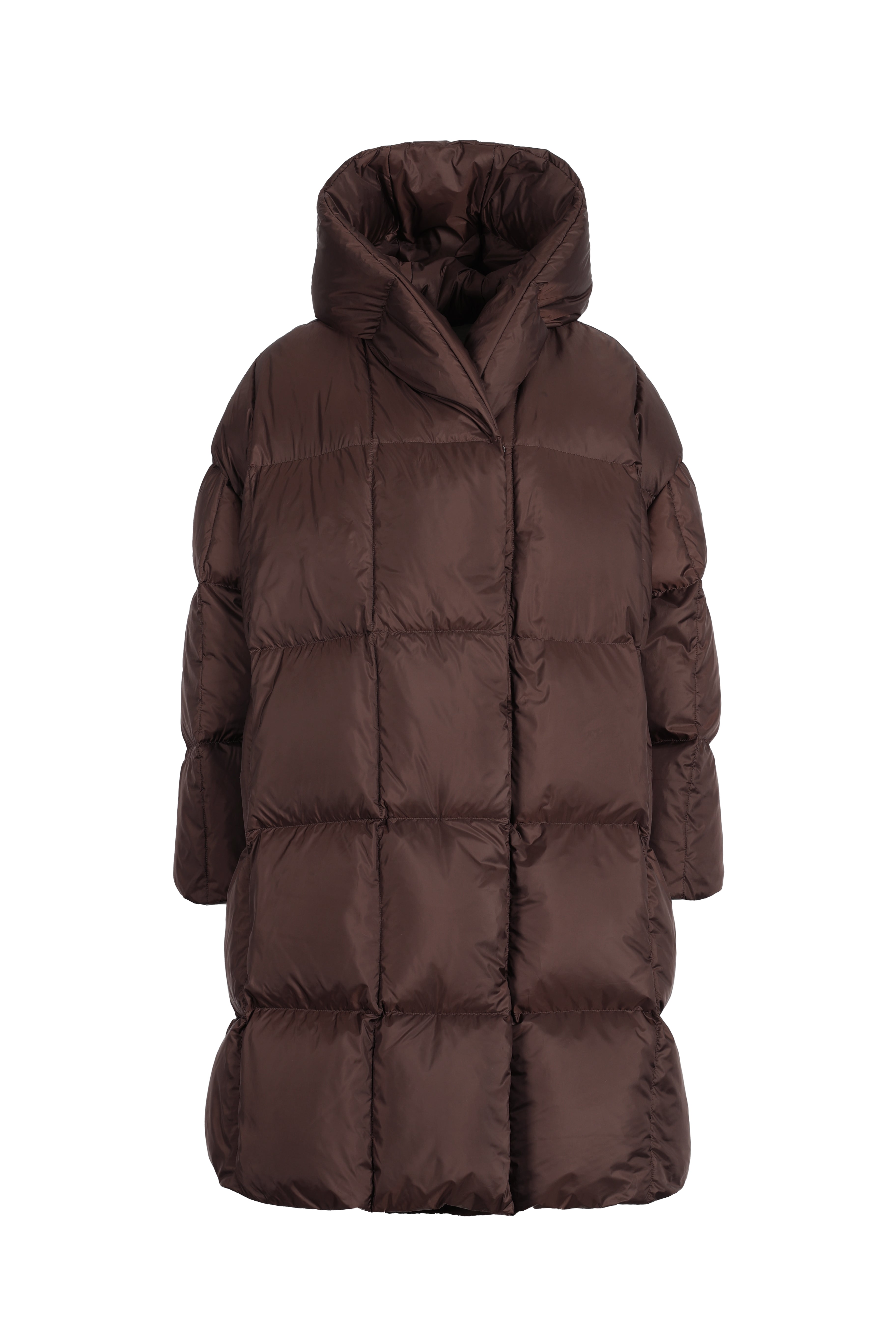 LEMPELIUS wrap down coat in chestnut