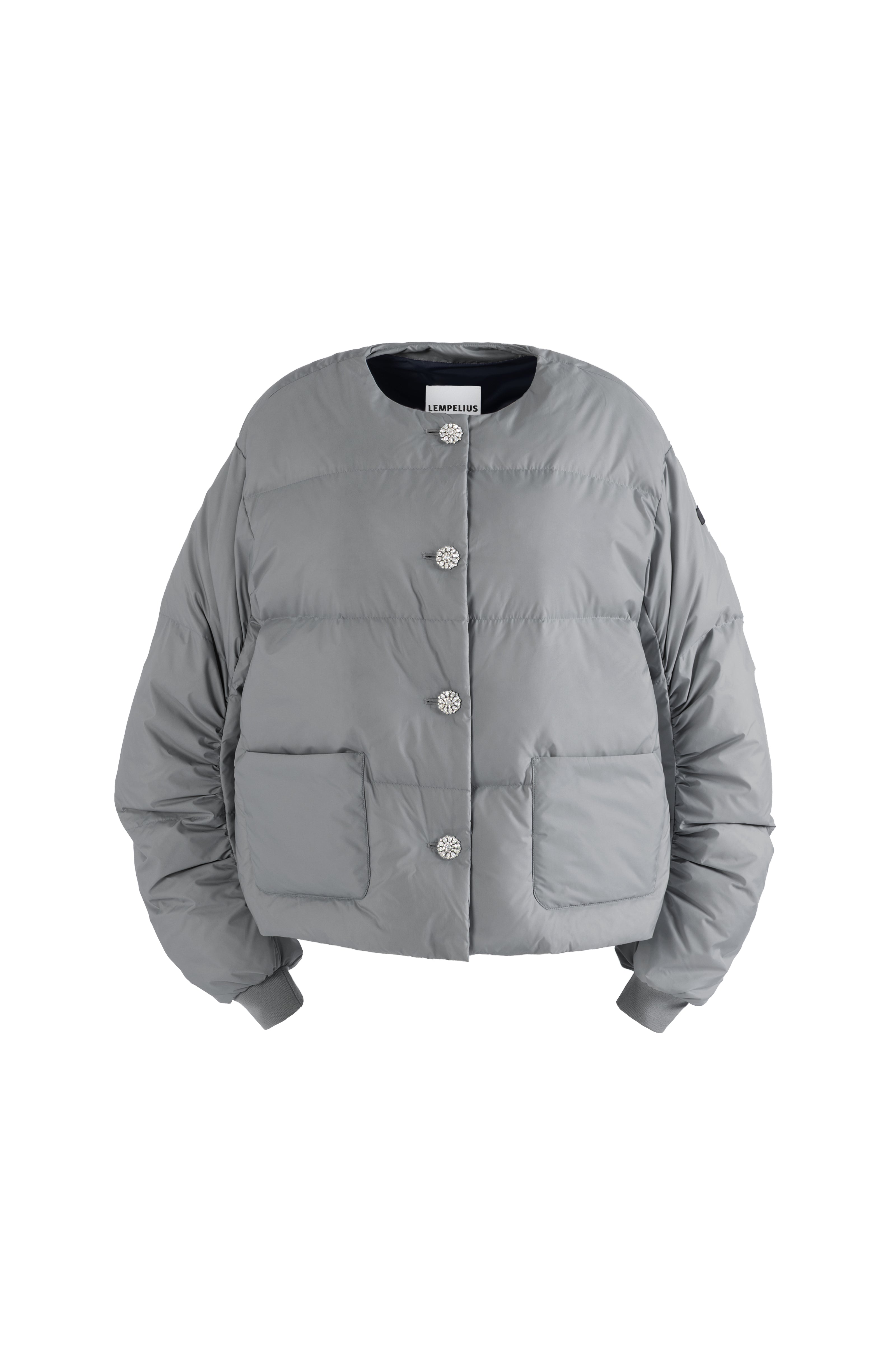 light Gray very light designer puffer jacket 