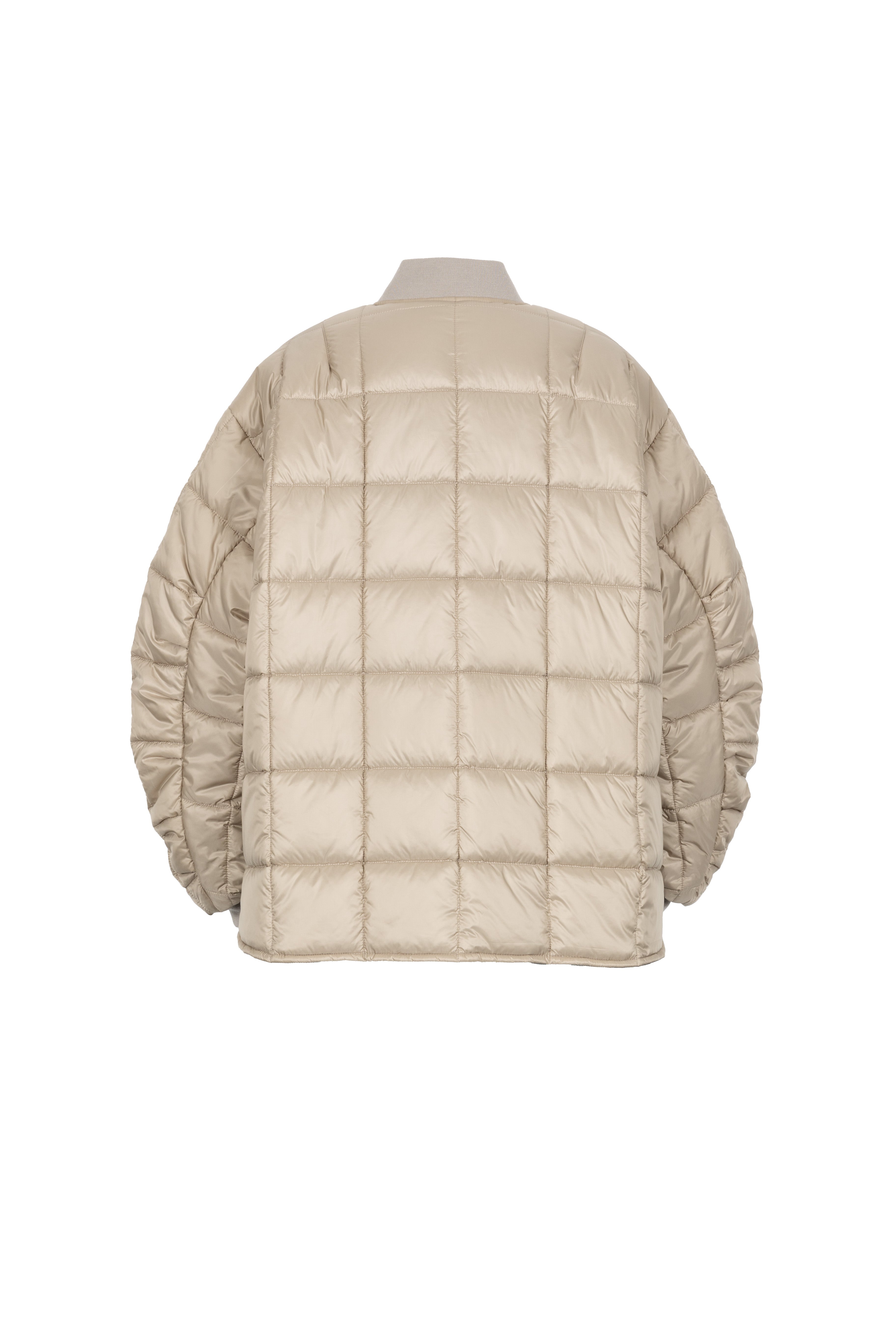oversized Box Quilt padded super lightweight bomber jacket in clay