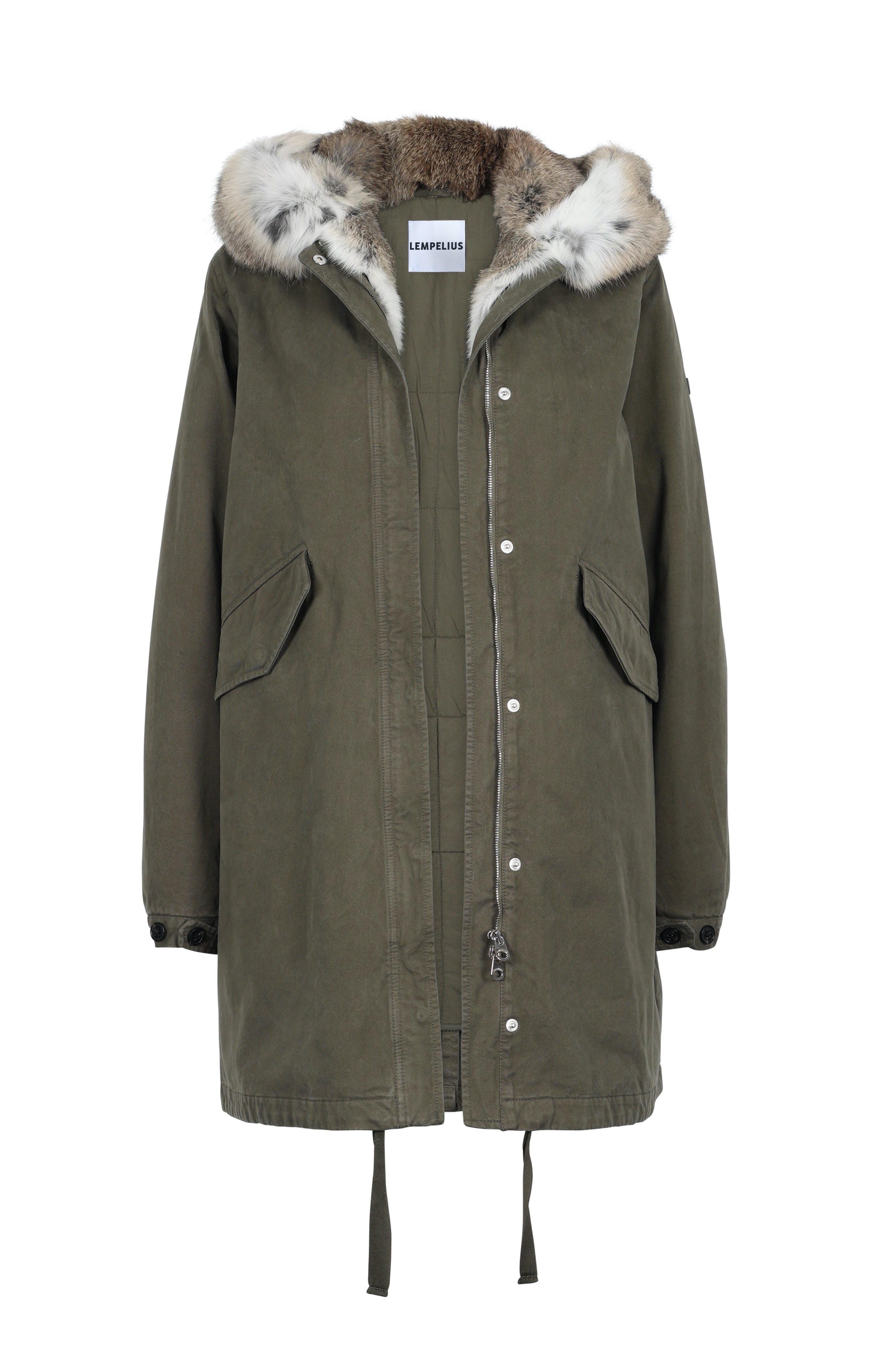 Flared Lempelius cotton Parka with fur lining