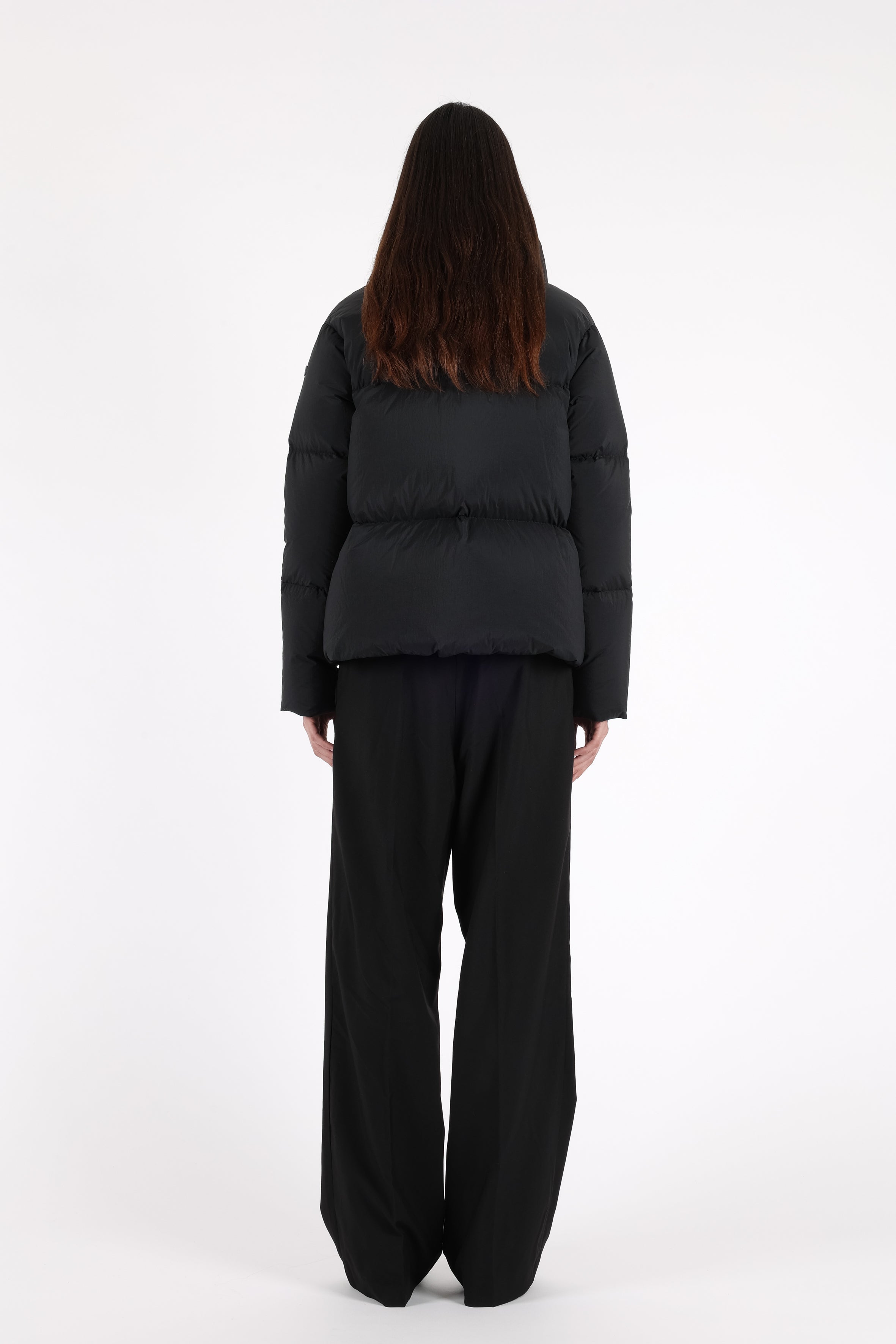 cropped Lempelius down jacket with warming high collar
