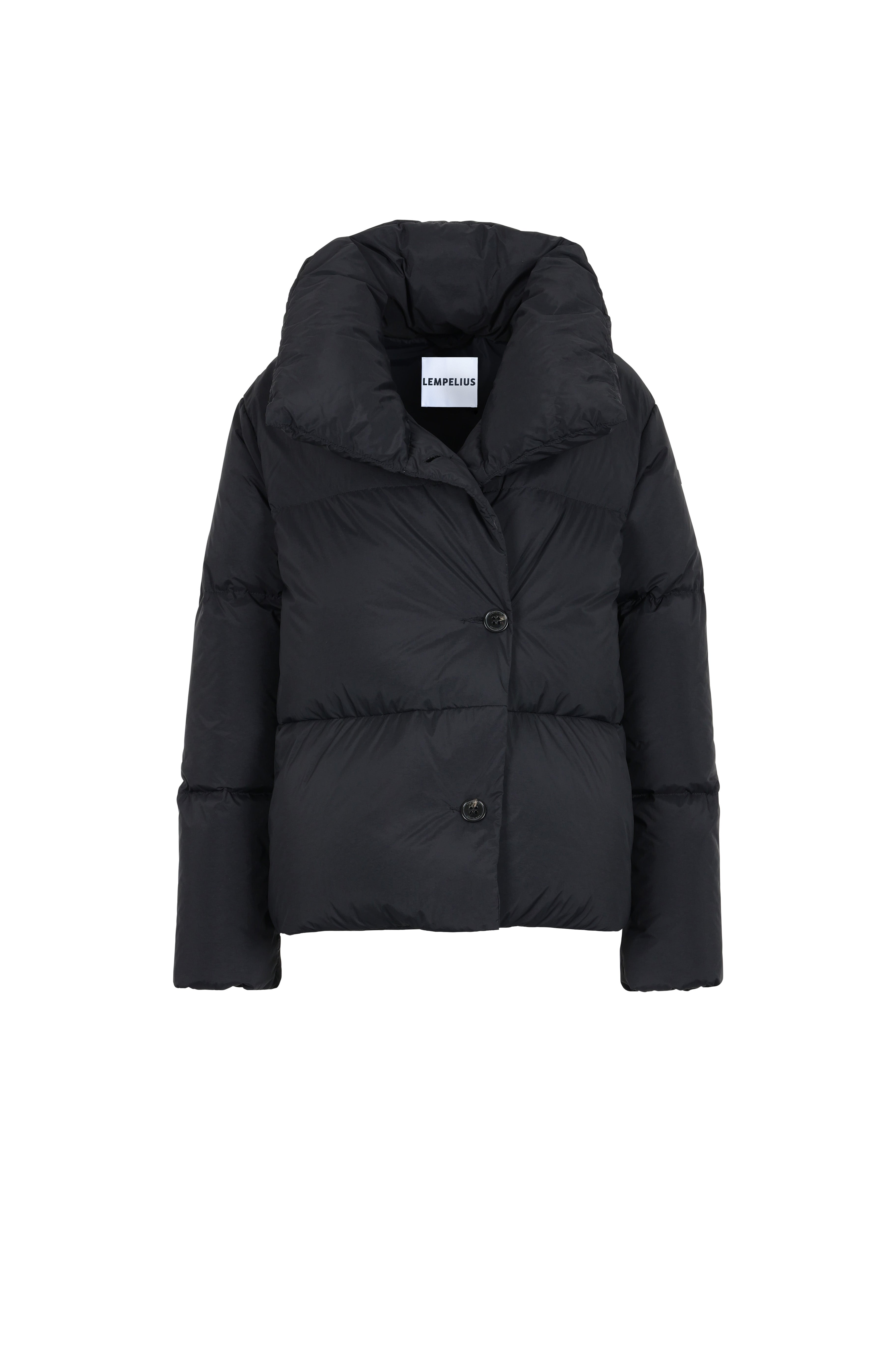 cropped Lempelius down jacket with warming high collar