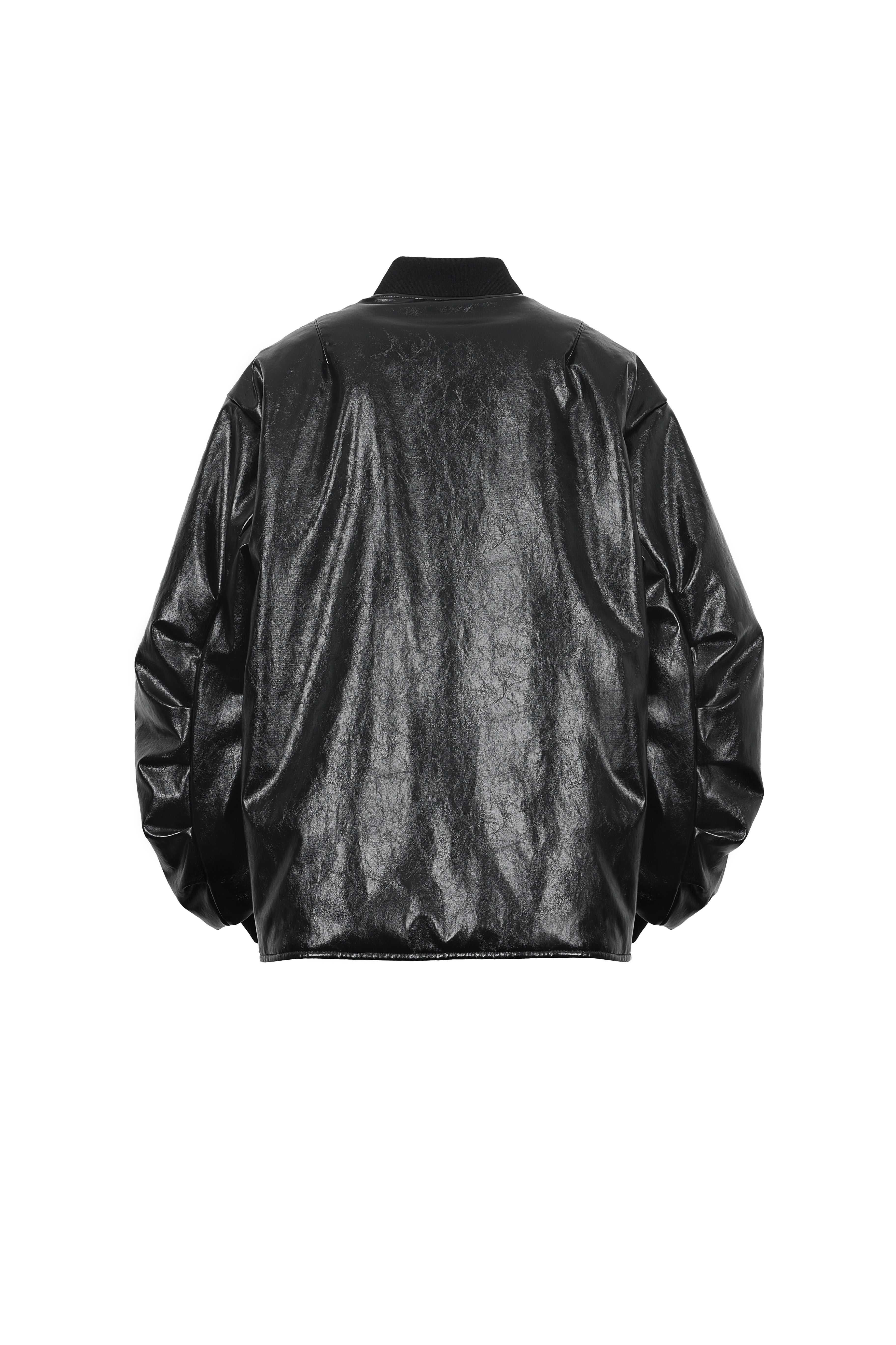 black lightweight vegan leather jacket by LEMPELIUS 